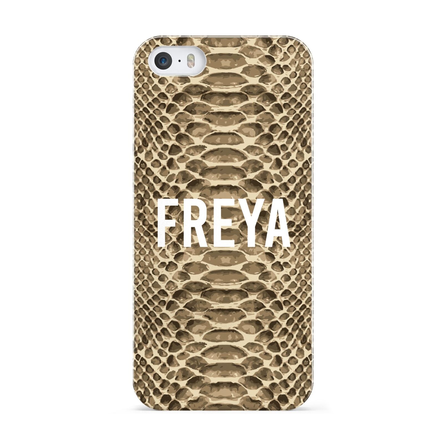 Personalised Tan Snakeskin Apple iPhone 5 Case