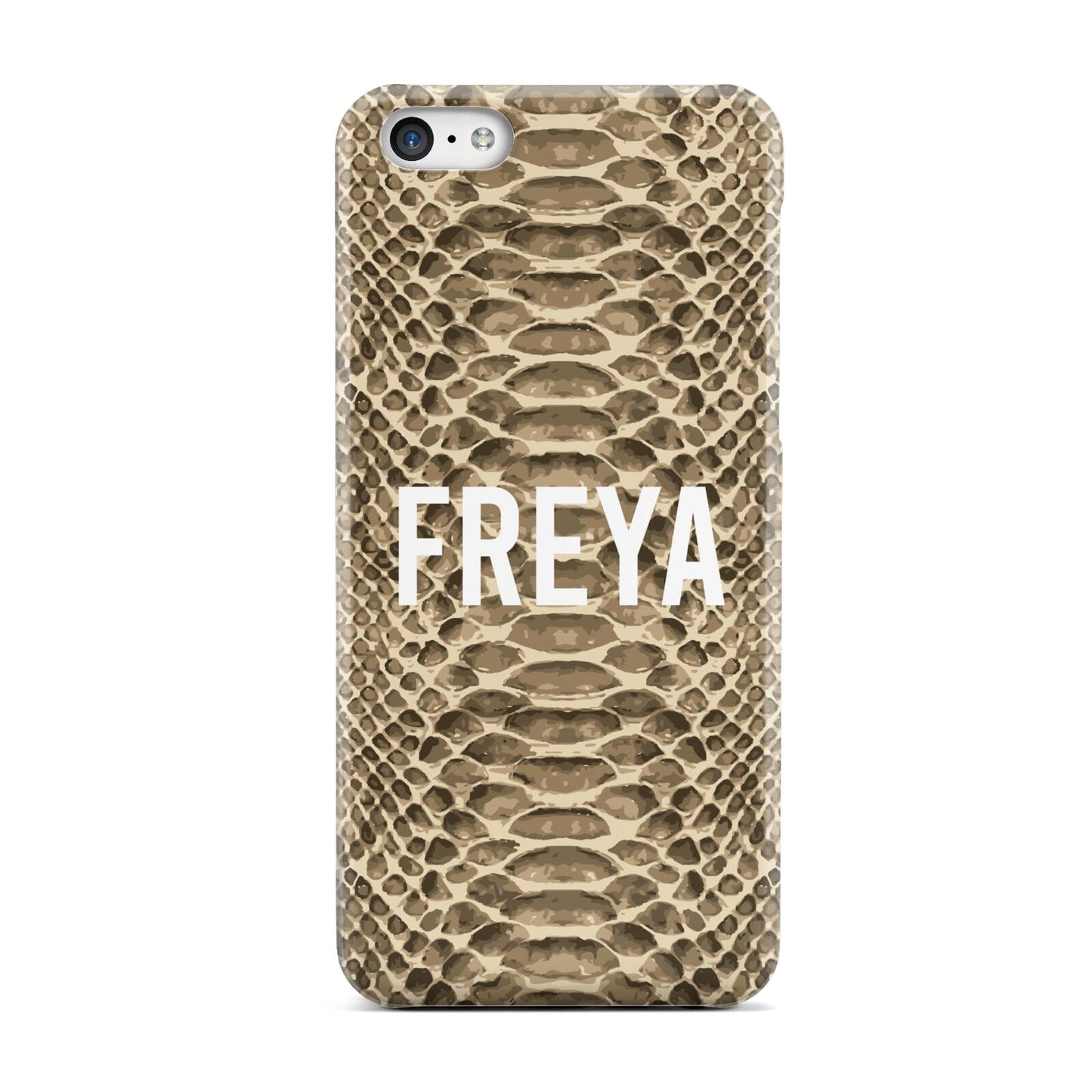 Personalised Tan Snakeskin Apple iPhone 5c Case