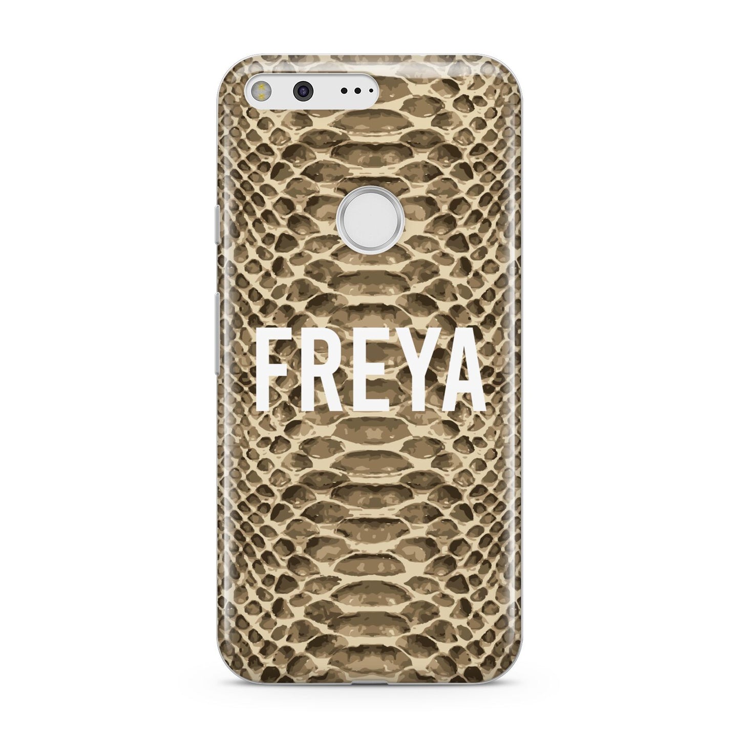 Personalised Tan Snakeskin Google Pixel Case