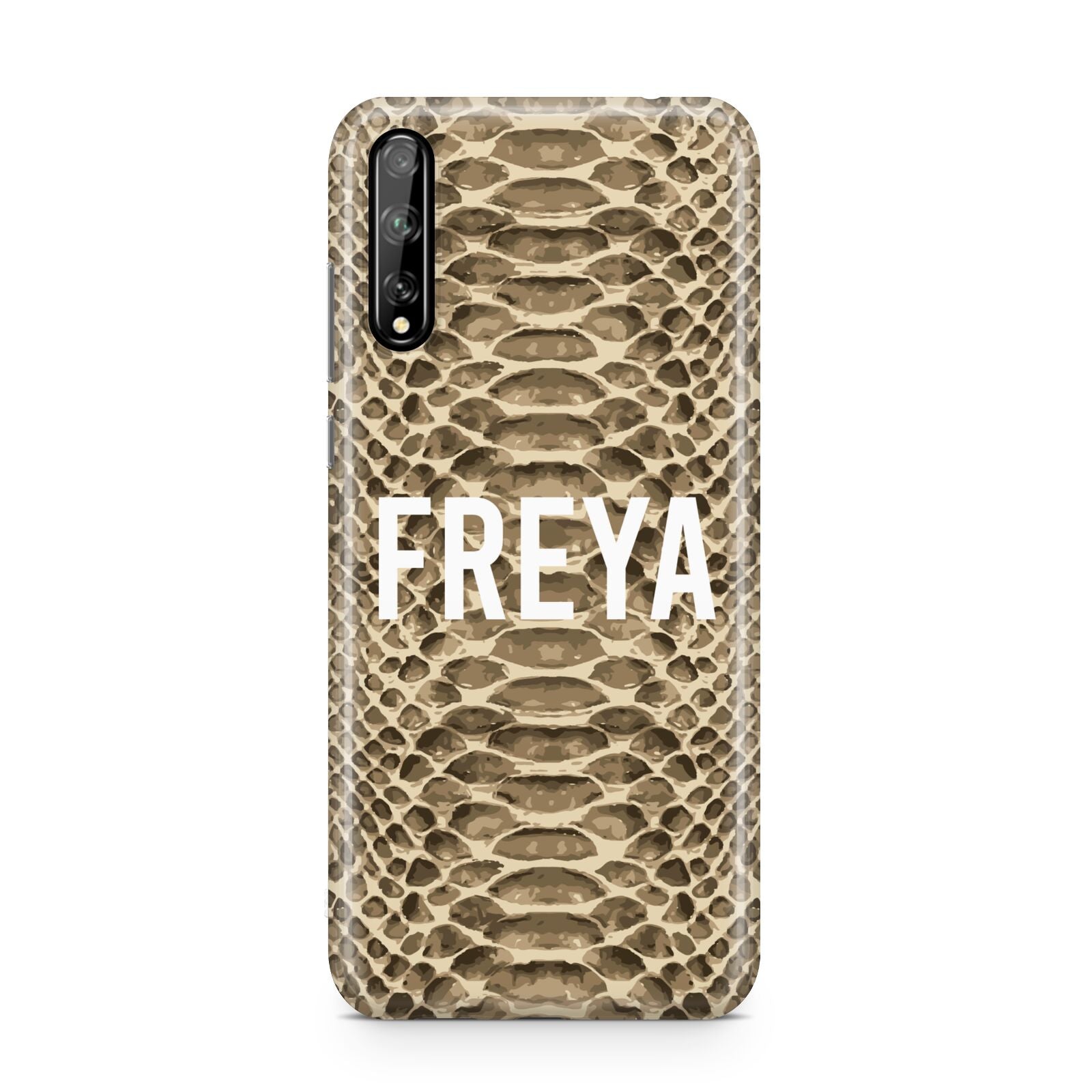 Personalised Tan Snakeskin Huawei Enjoy 10s Phone Case