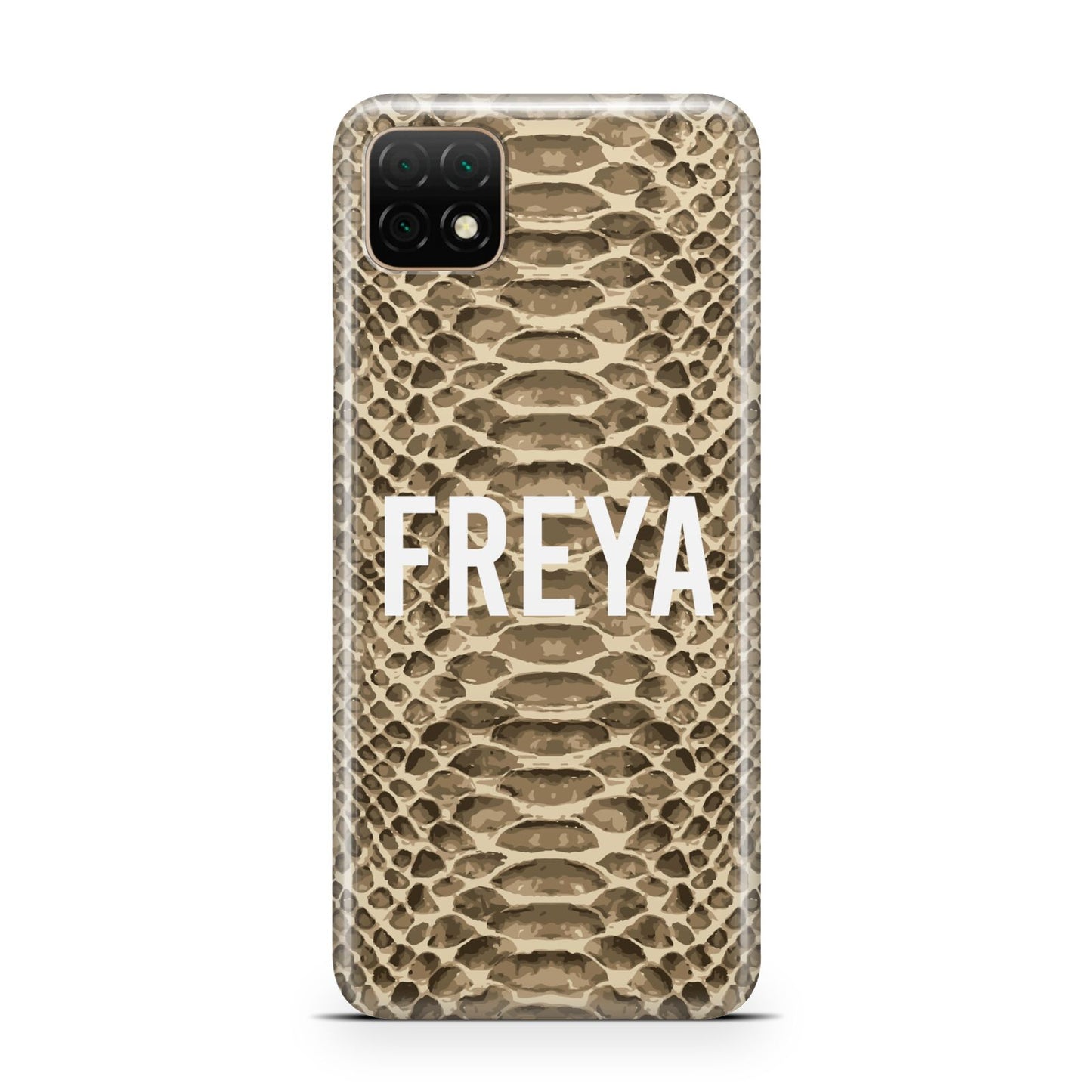 Personalised Tan Snakeskin Huawei Enjoy 20 Phone Case