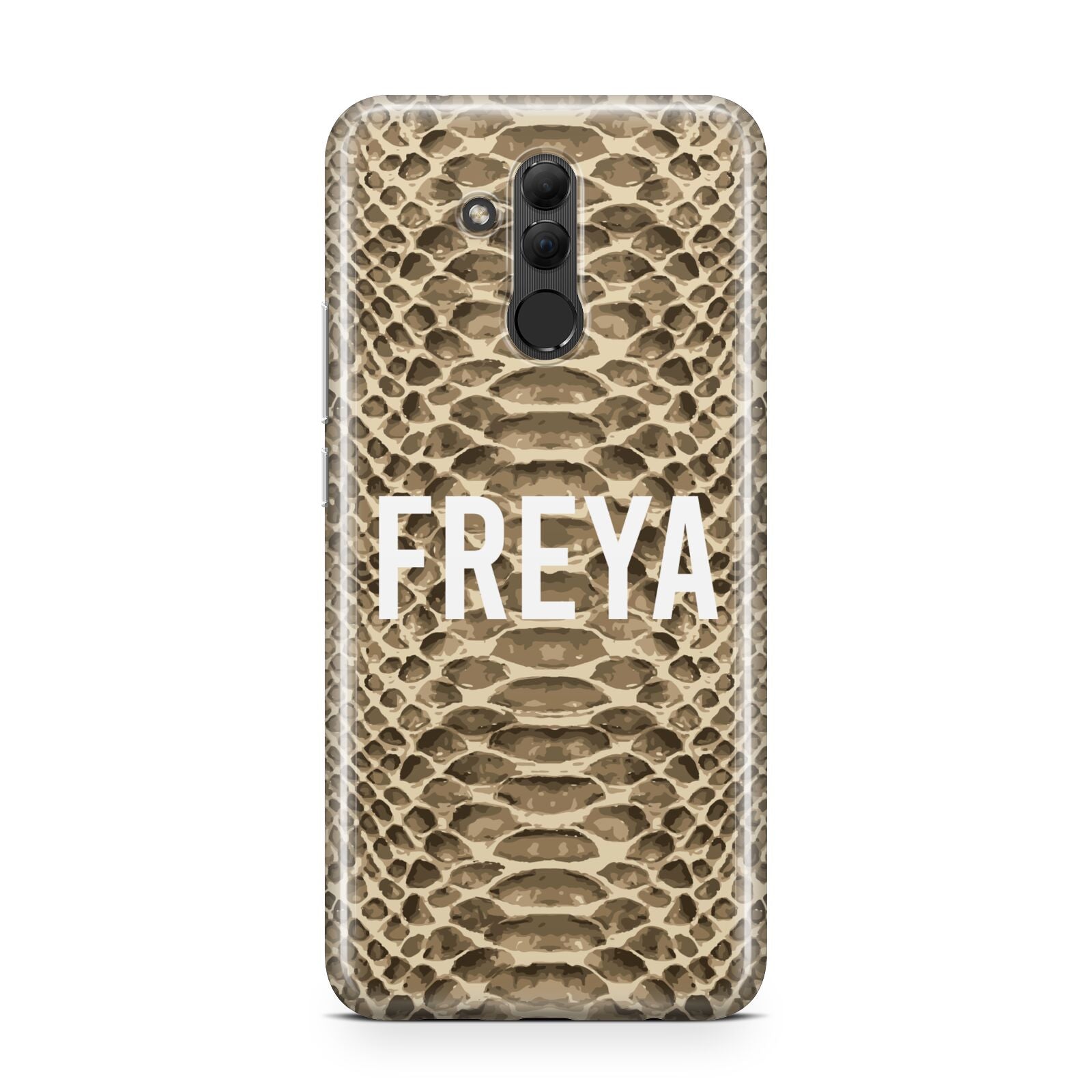 Personalised Tan Snakeskin Huawei Mate 20 Lite