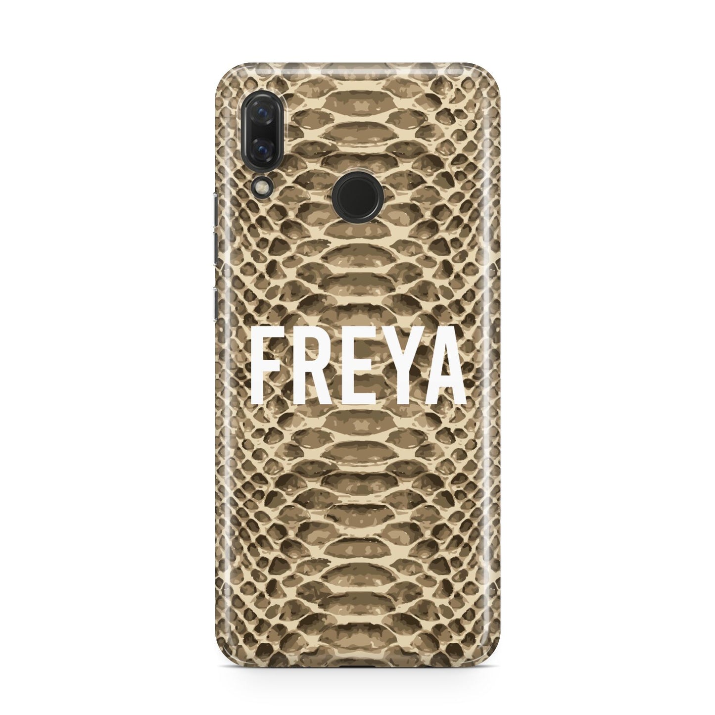 Personalised Tan Snakeskin Huawei Nova 3 Phone Case