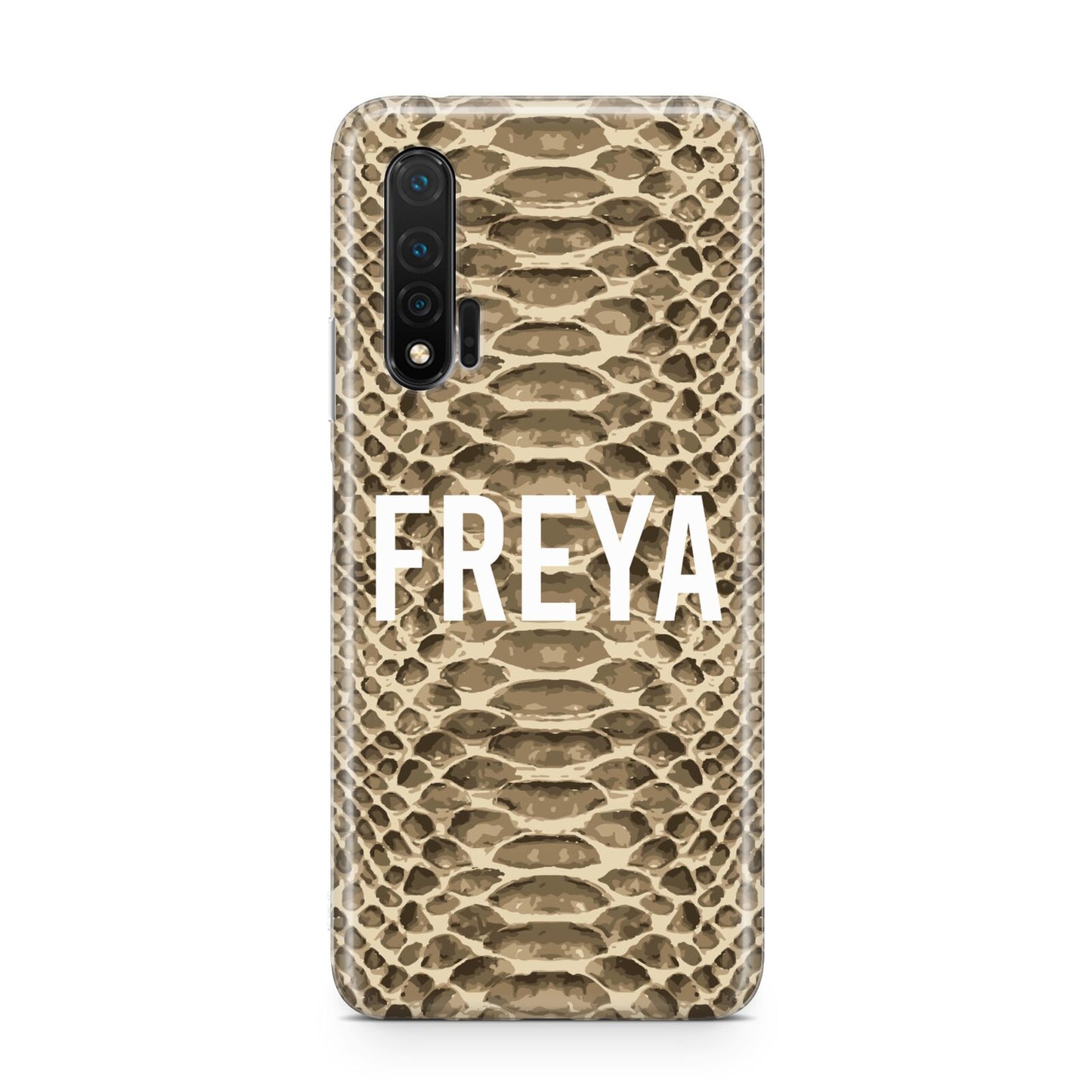 Personalised Tan Snakeskin Huawei Nova 6 Phone Case