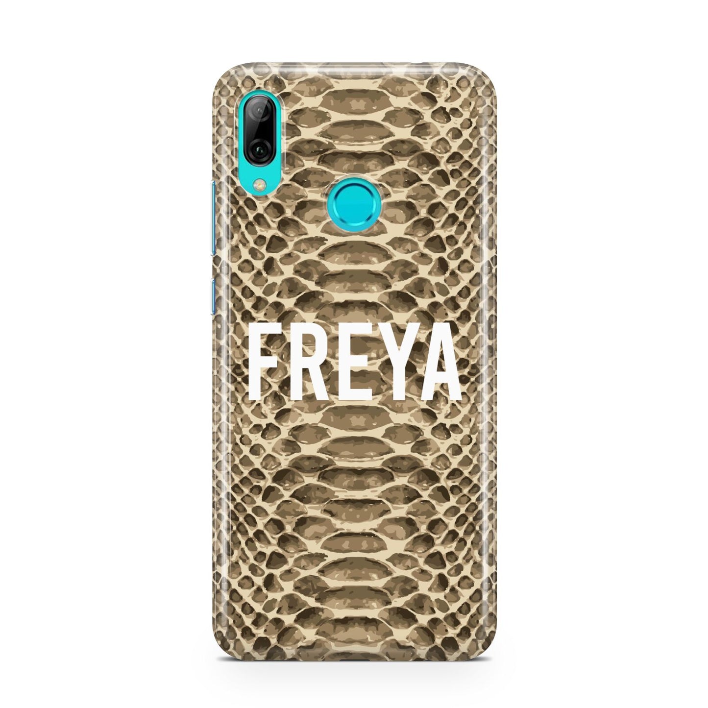 Personalised Tan Snakeskin Huawei P Smart 2019 Case