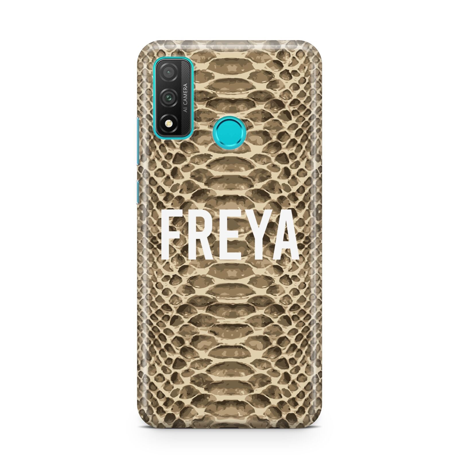 Personalised Tan Snakeskin Huawei P Smart 2020