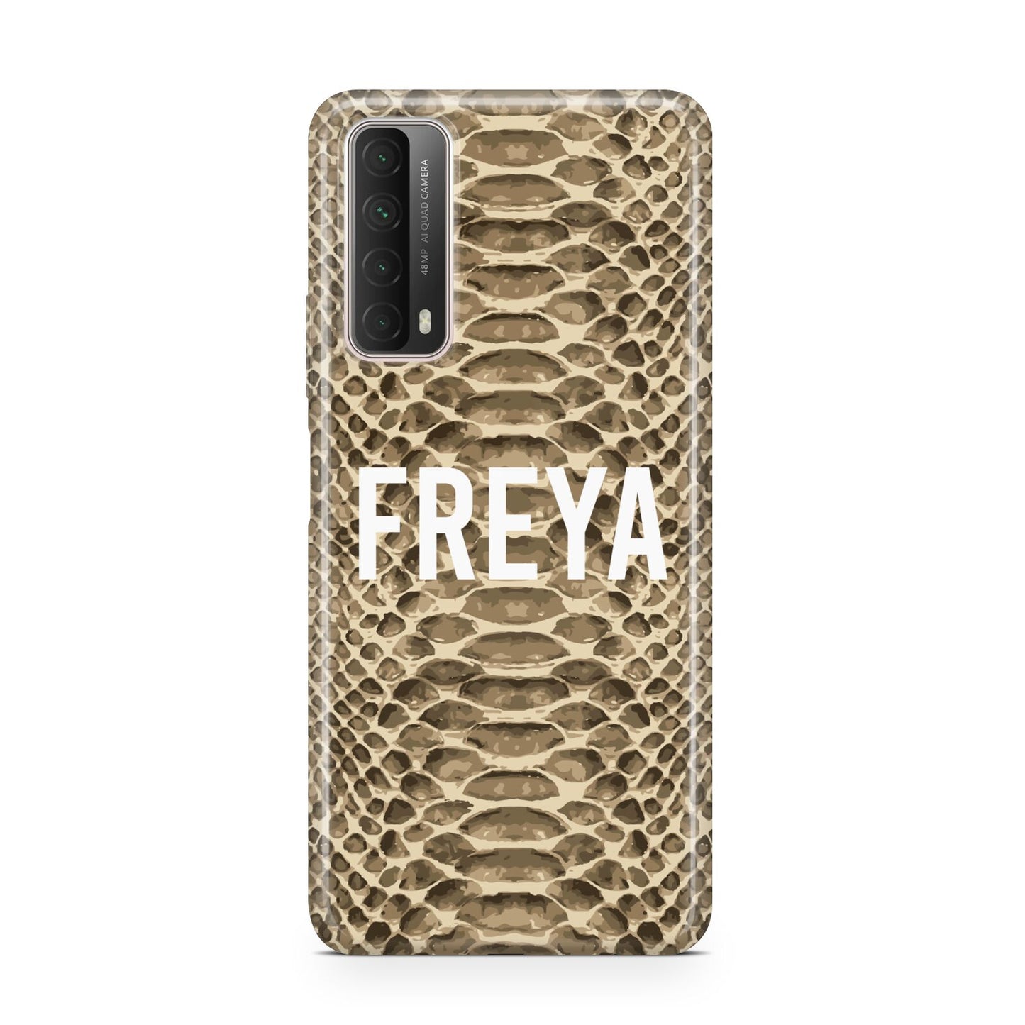 Personalised Tan Snakeskin Huawei P Smart 2021