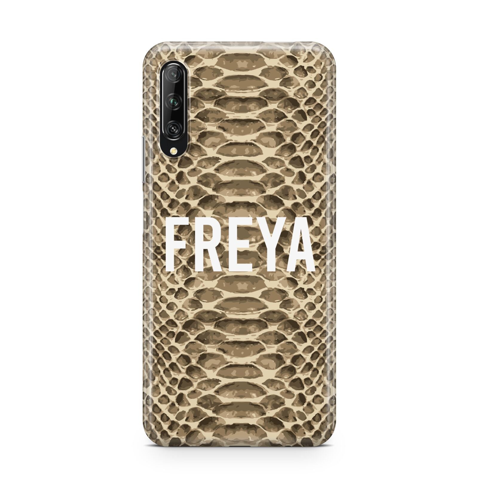 Personalised Tan Snakeskin Huawei P Smart Pro 2019