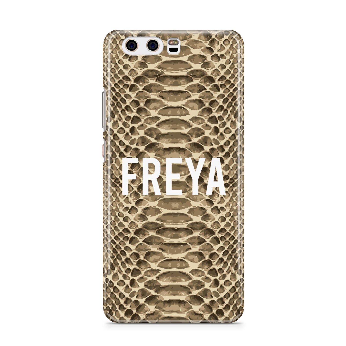 Personalised Tan Snakeskin Huawei P10 Phone Case