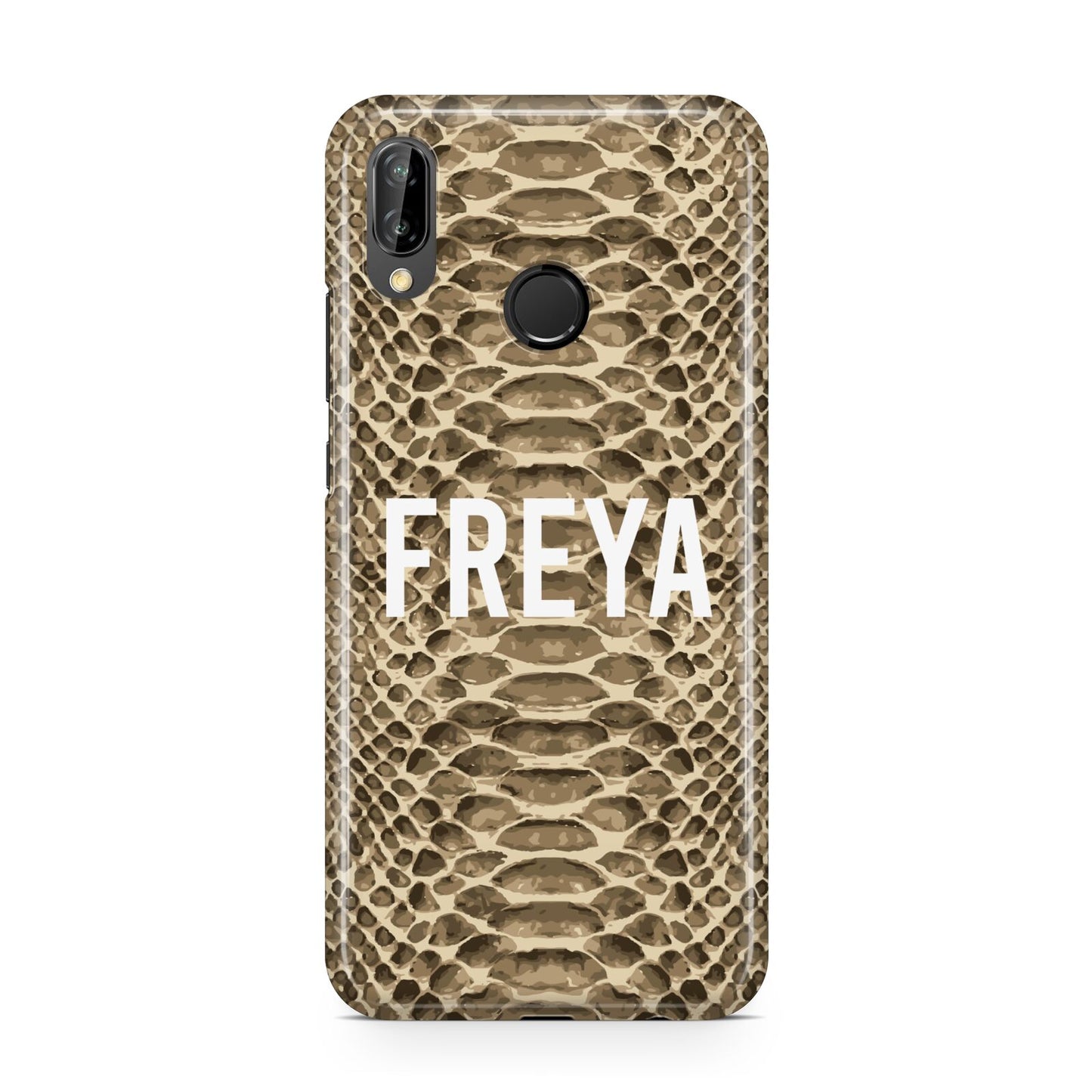 Personalised Tan Snakeskin Huawei P20 Lite Phone Case