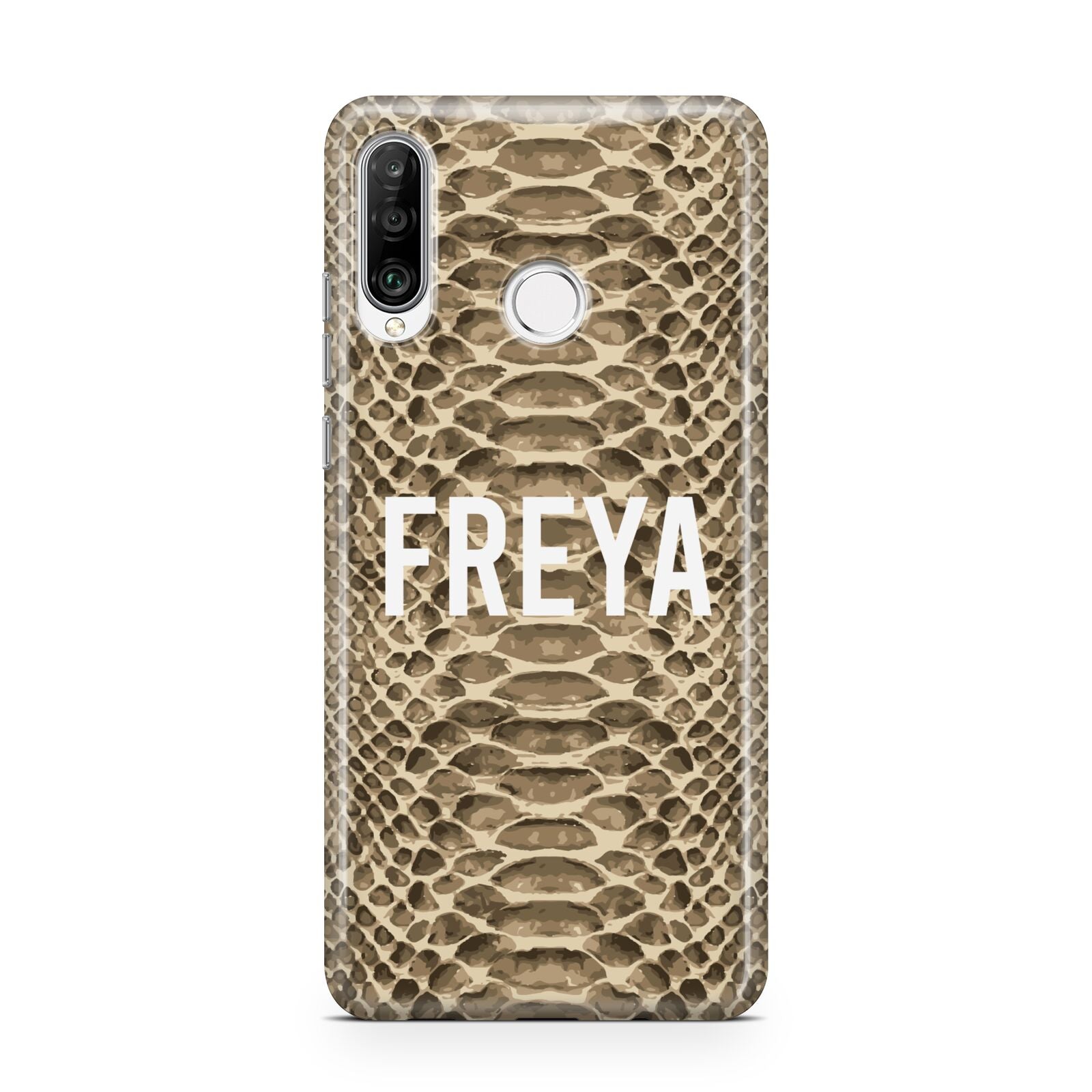 Personalised Tan Snakeskin Huawei P30 Lite Phone Case