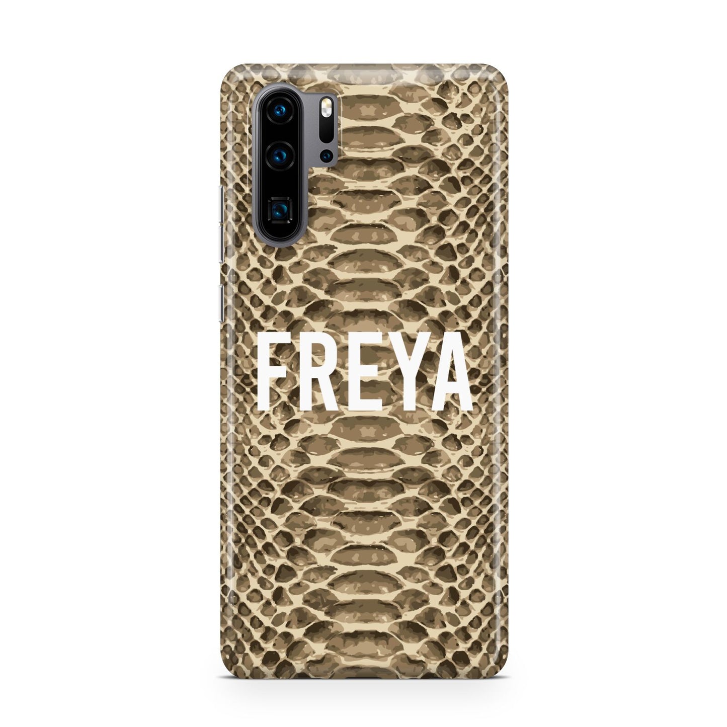 Personalised Tan Snakeskin Huawei P30 Pro Phone Case