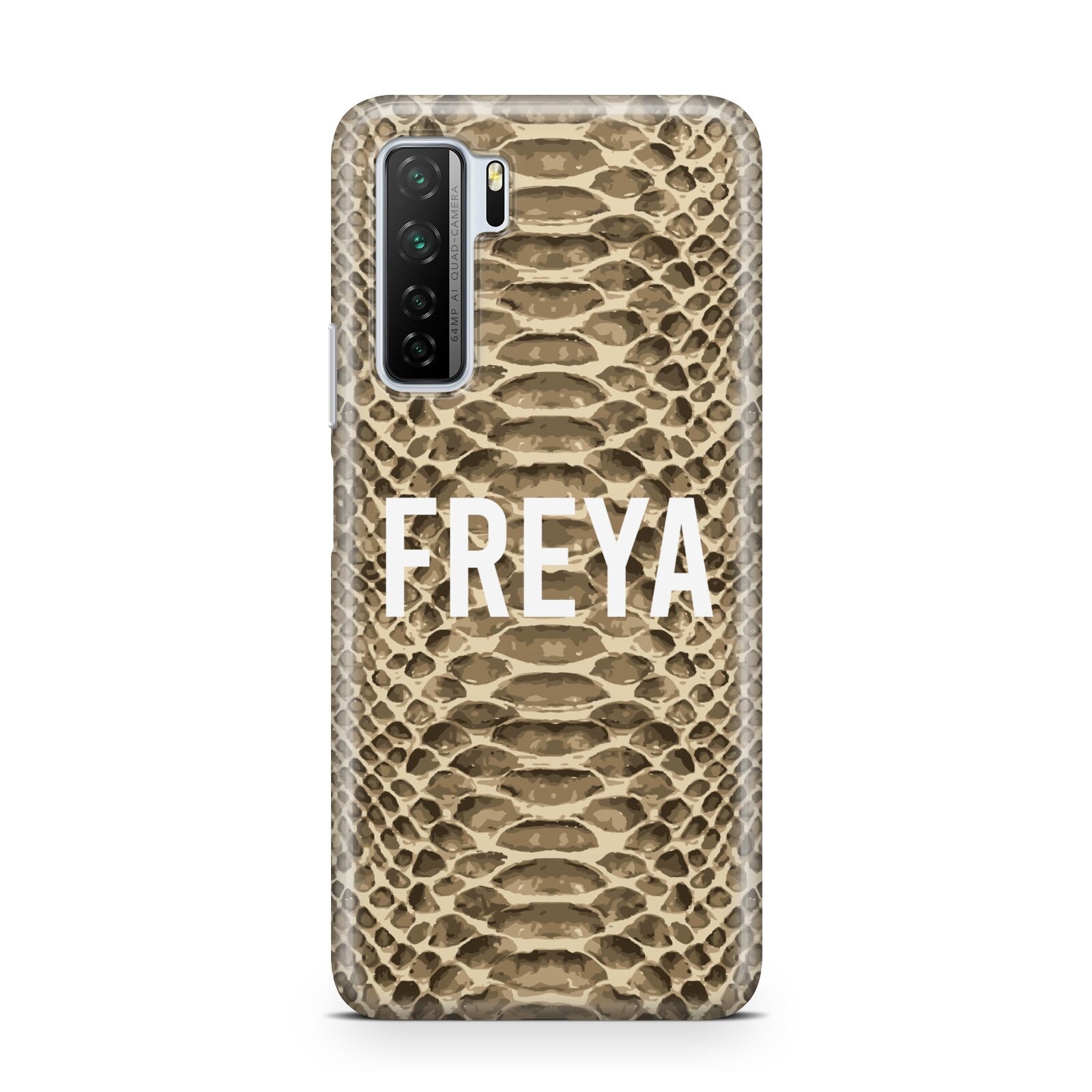 Personalised Tan Snakeskin Huawei P40 Lite 5G Phone Case