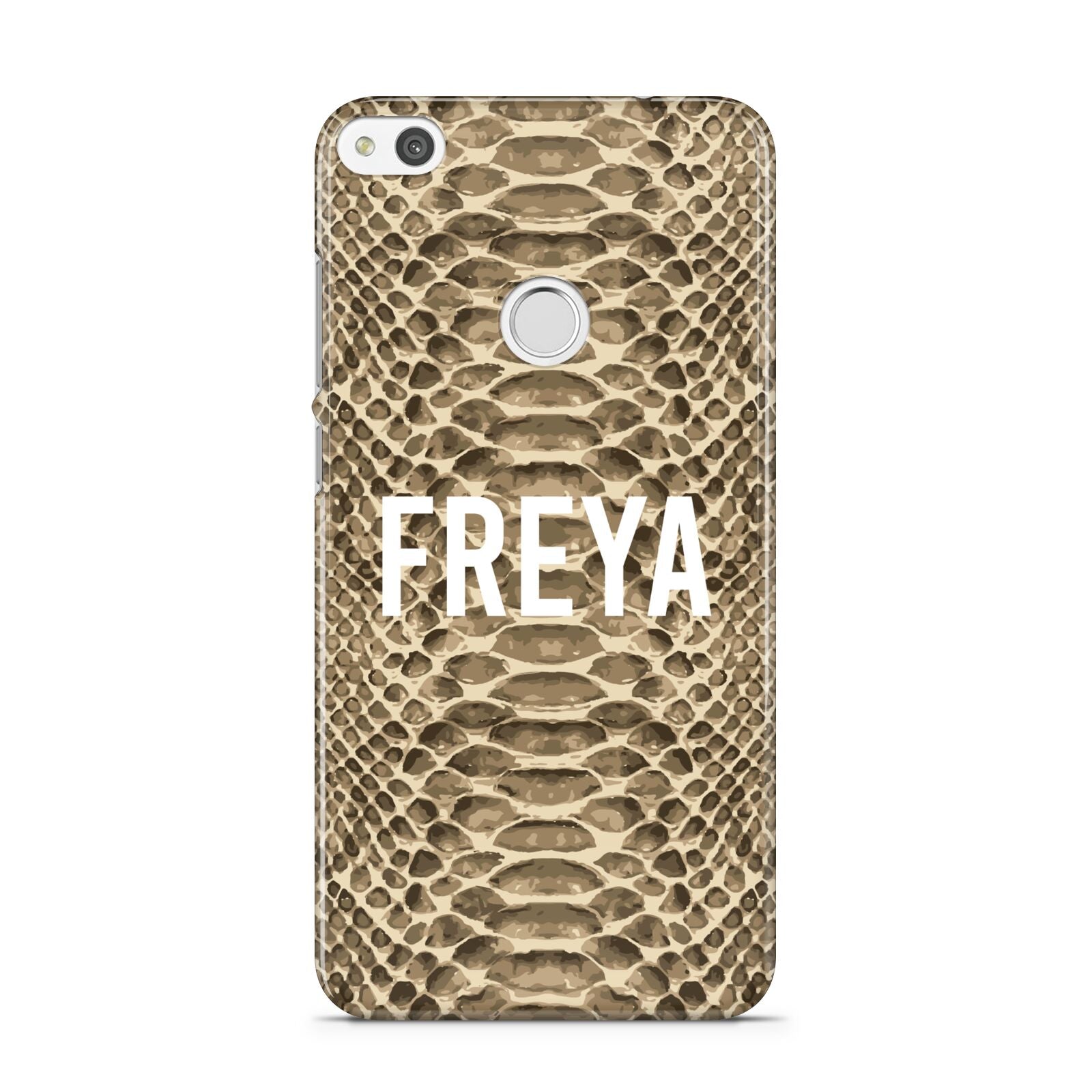 Personalised Tan Snakeskin Huawei P8 Lite Case