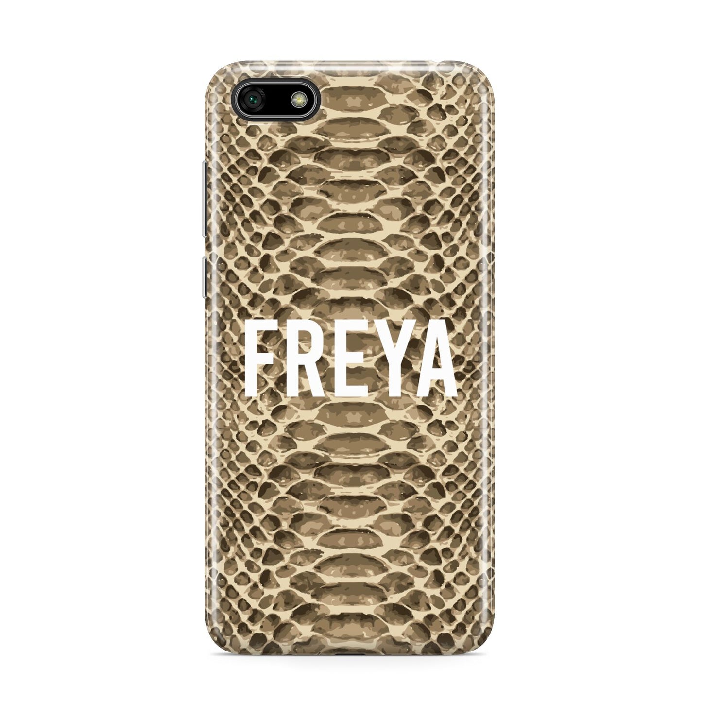 Personalised Tan Snakeskin Huawei Y5 Prime 2018 Phone Case