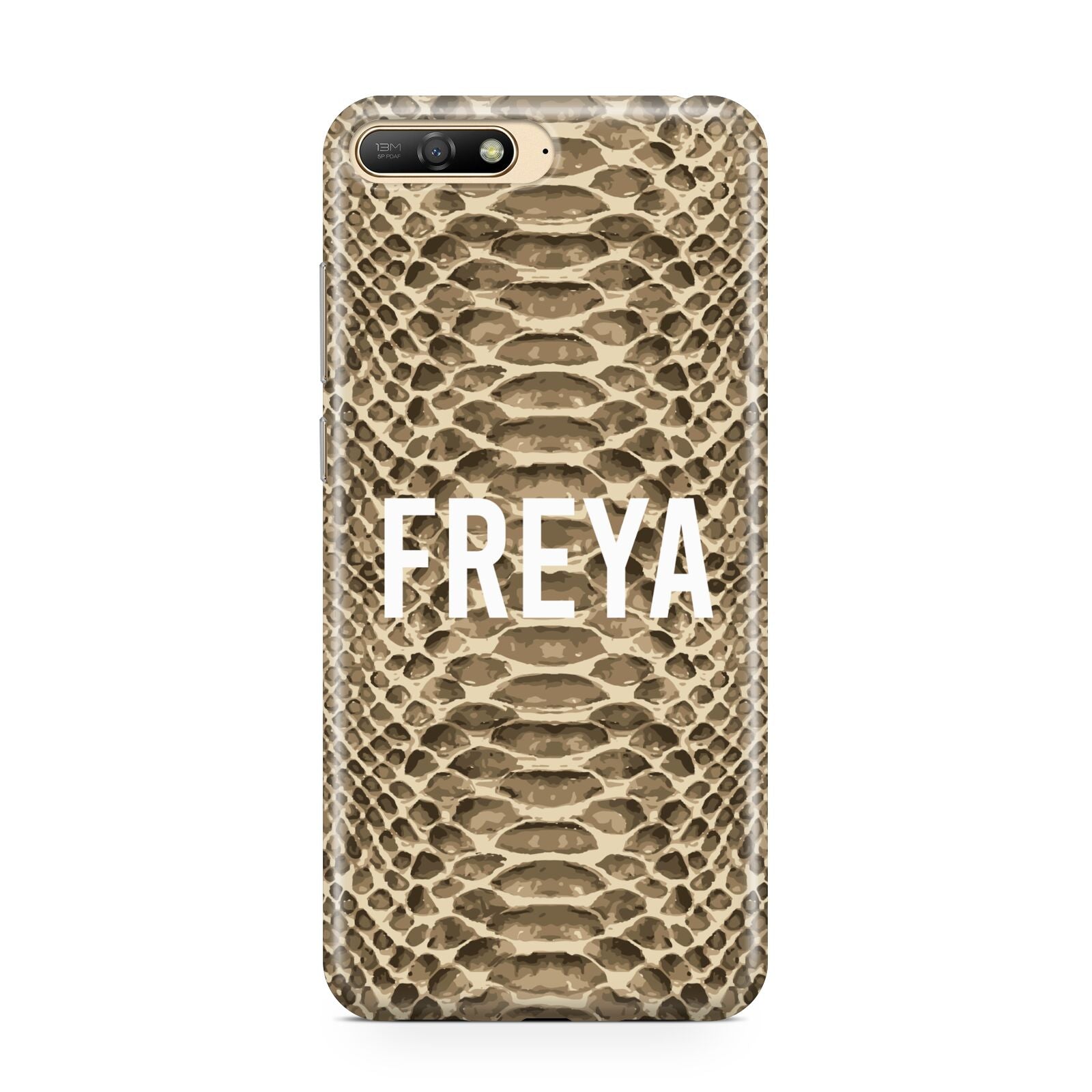 Personalised Tan Snakeskin Huawei Y6 2018