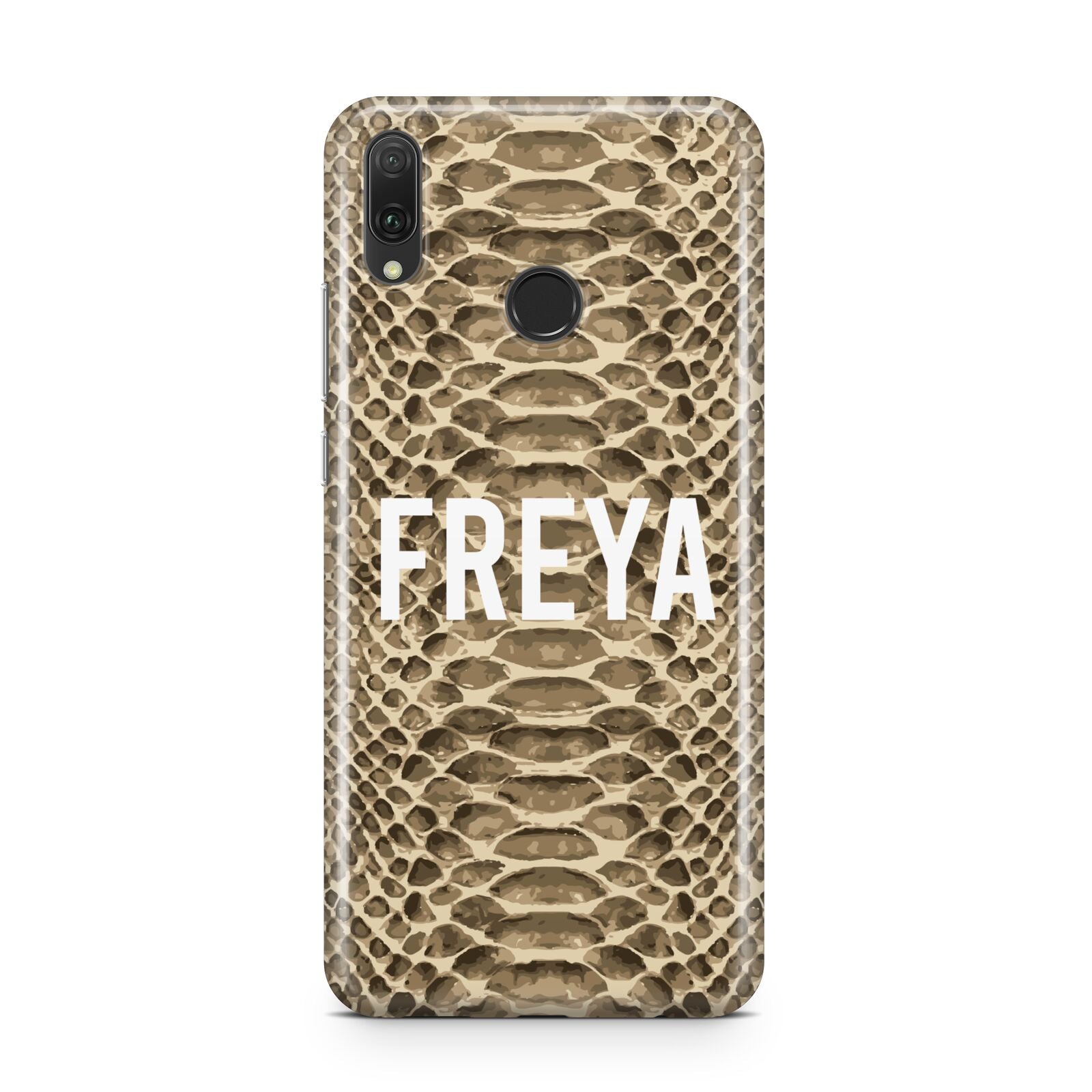 Personalised Tan Snakeskin Huawei Y9 2019