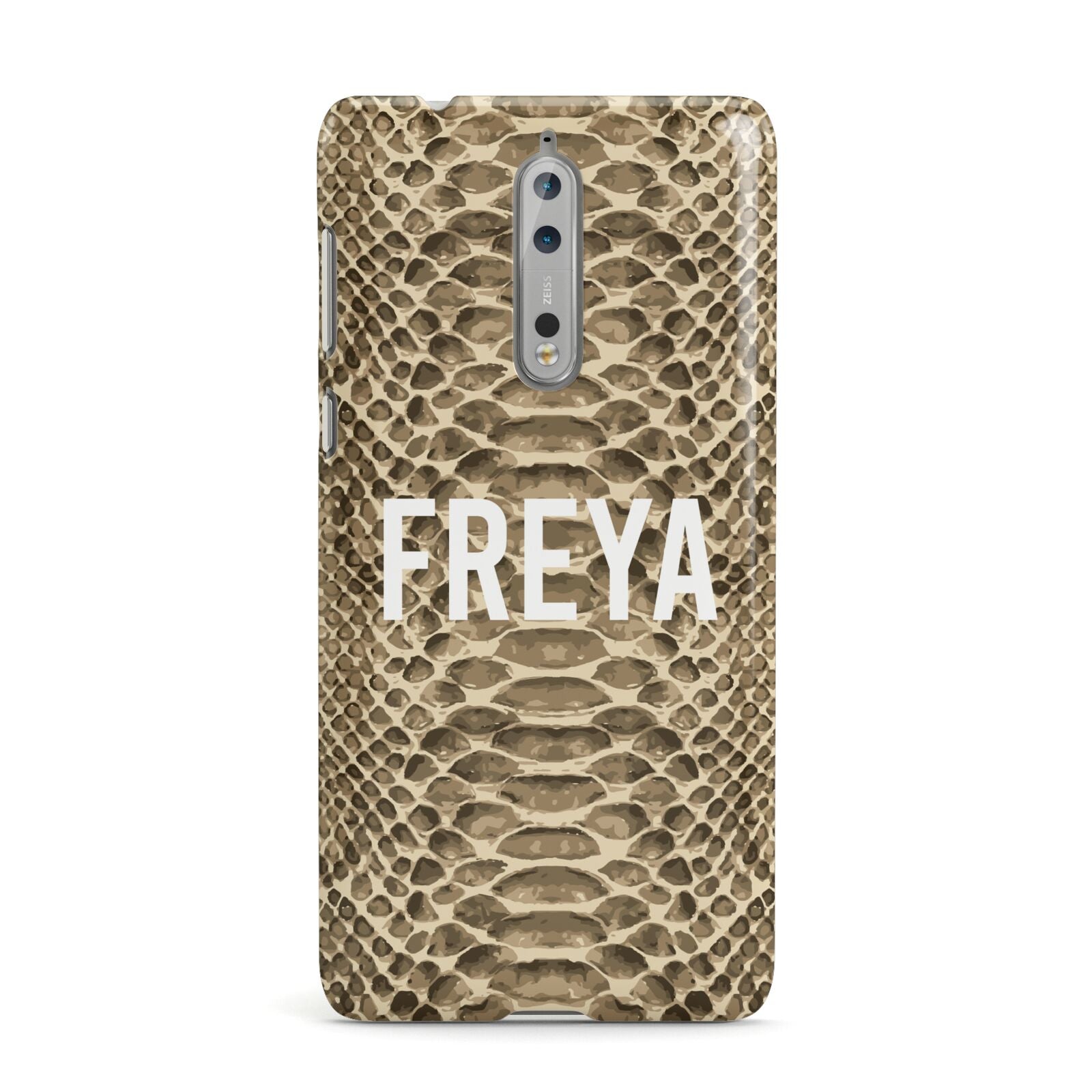 Personalised Tan Snakeskin Nokia Case