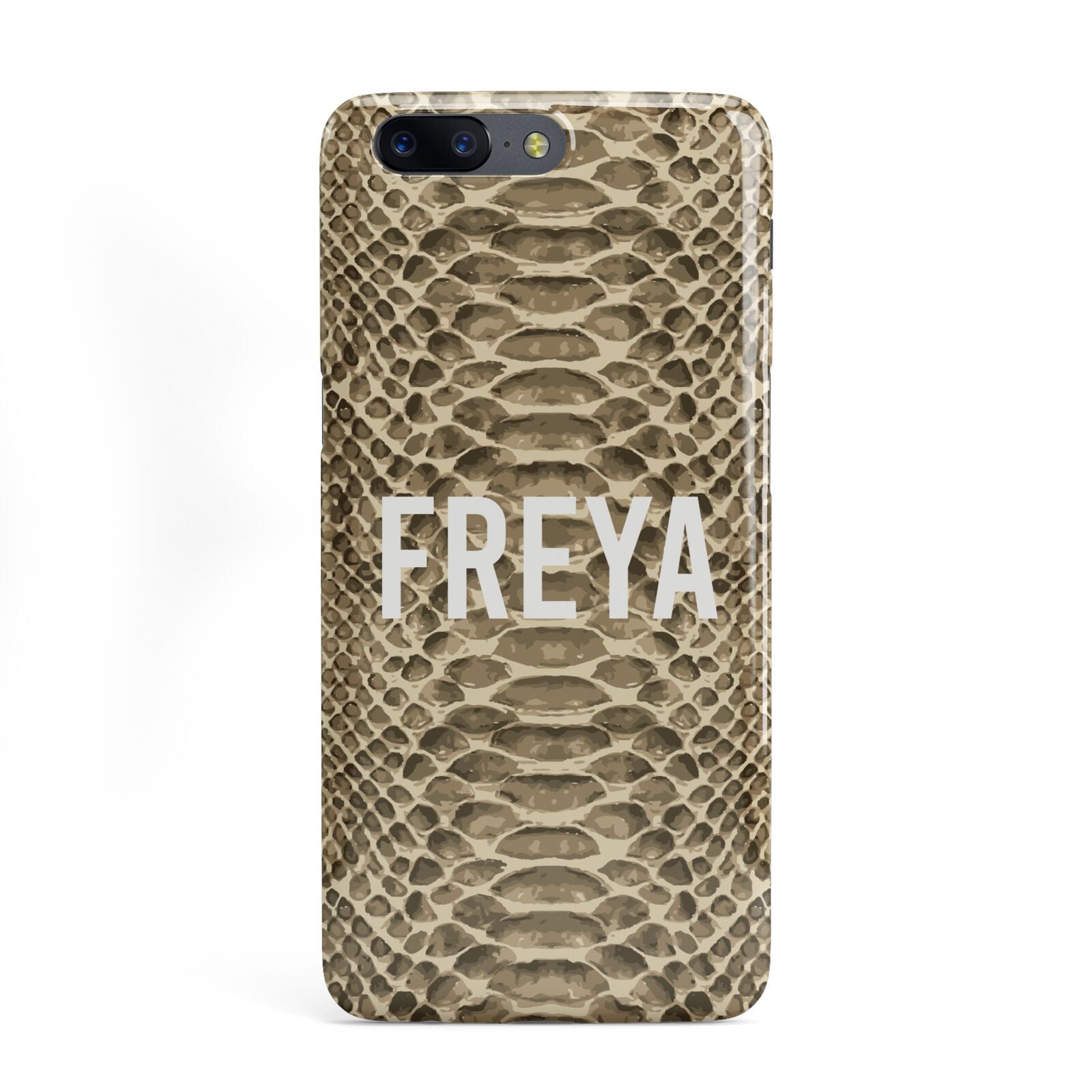 Personalised Tan Snakeskin OnePlus Case