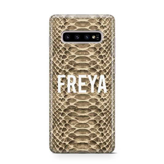 Personalised Tan Snakeskin Protective Samsung Galaxy Case