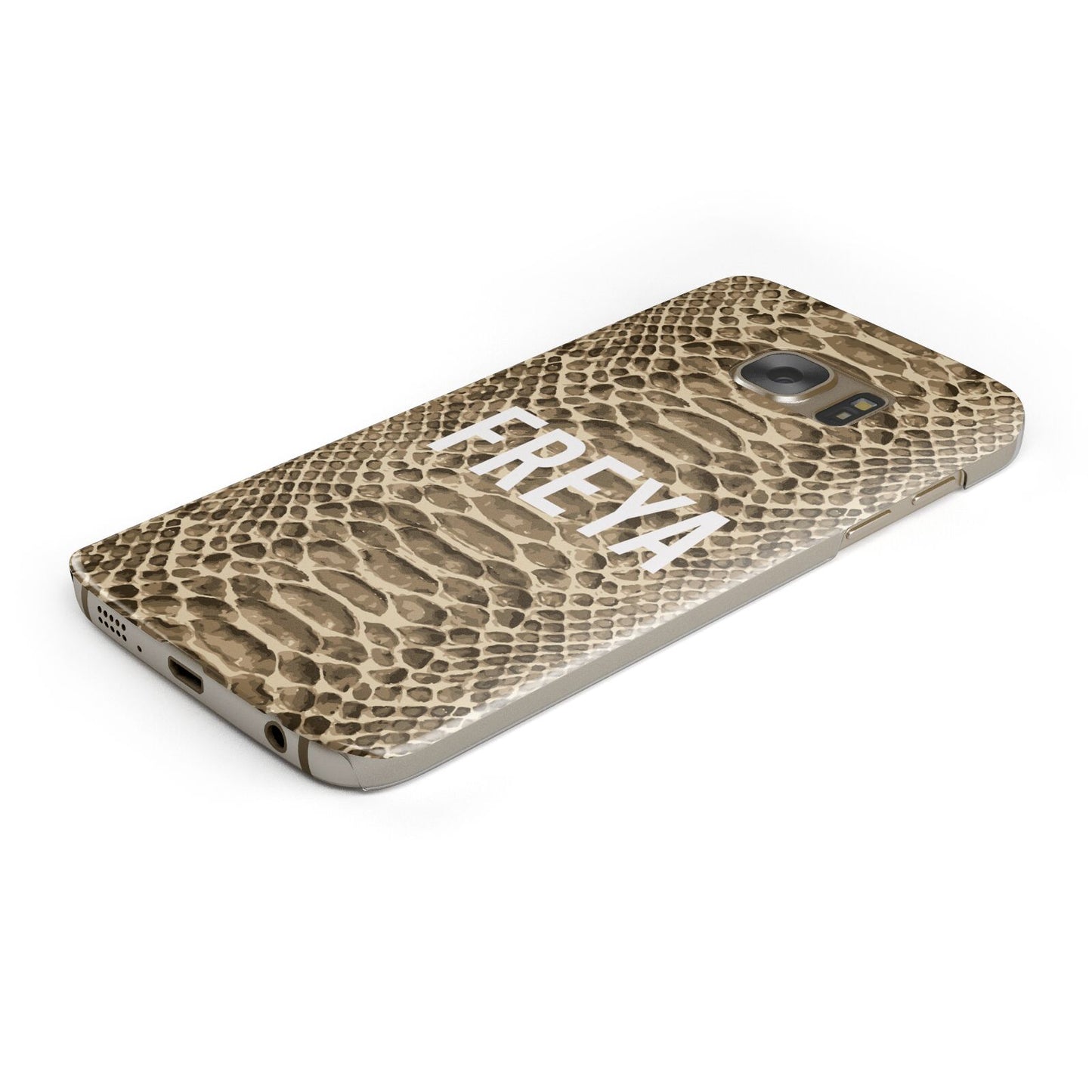 Personalised Tan Snakeskin Samsung Galaxy Case Bottom Cutout