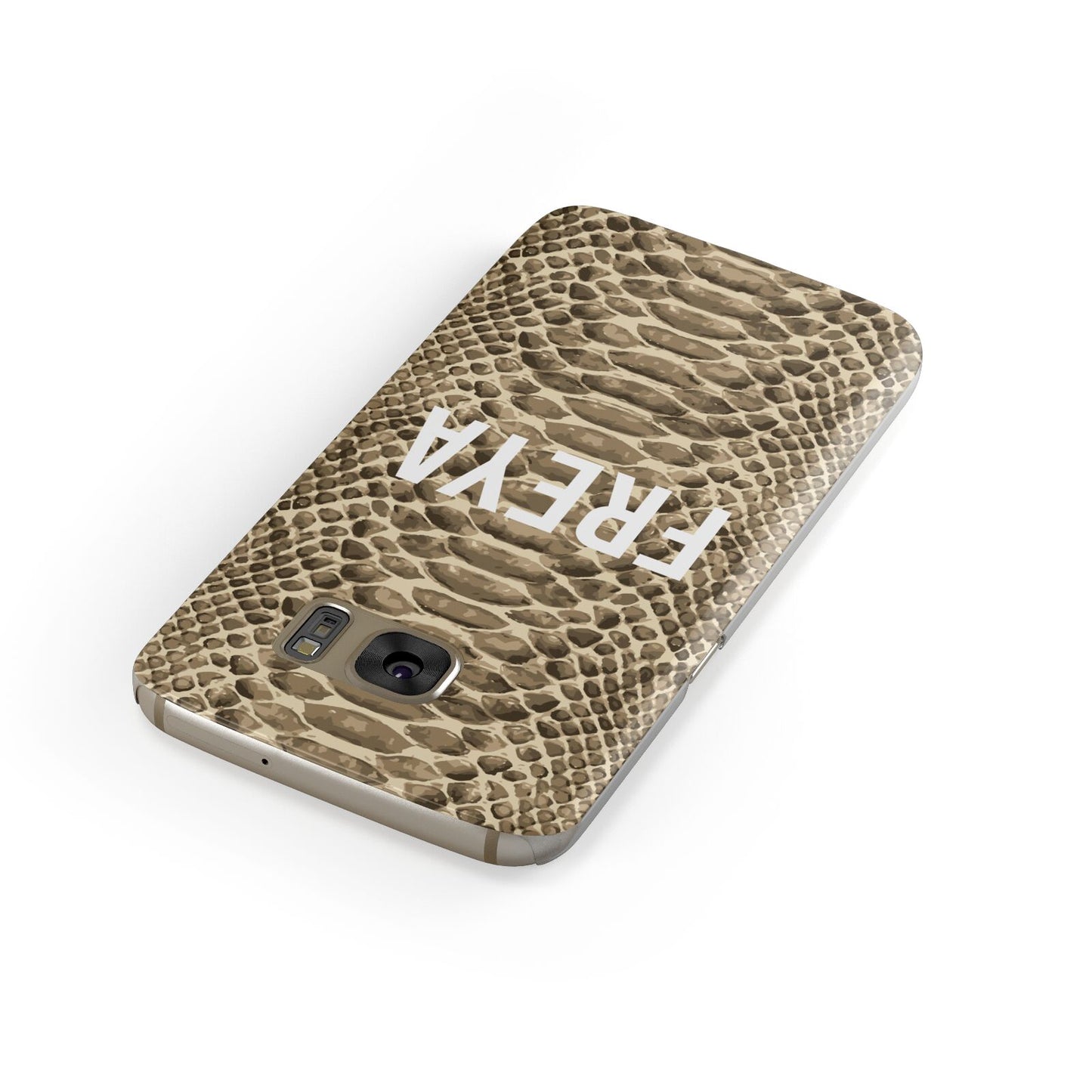 Personalised Tan Snakeskin Samsung Galaxy Case Front Close Up