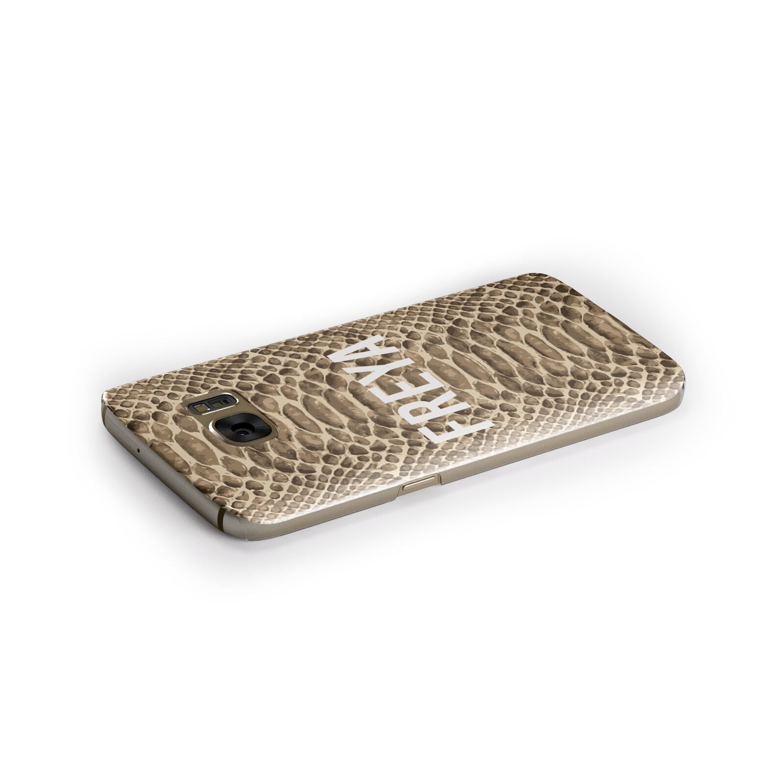 Personalised Tan Snakeskin Samsung Galaxy Case Side Close Up