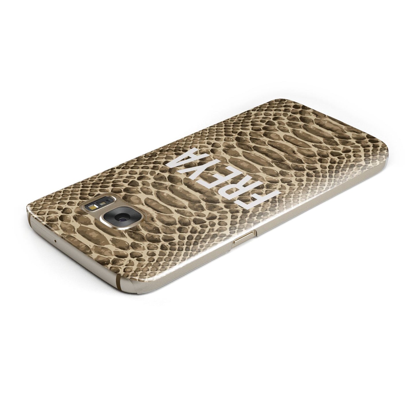 Personalised Tan Snakeskin Samsung Galaxy Case Top Cutout