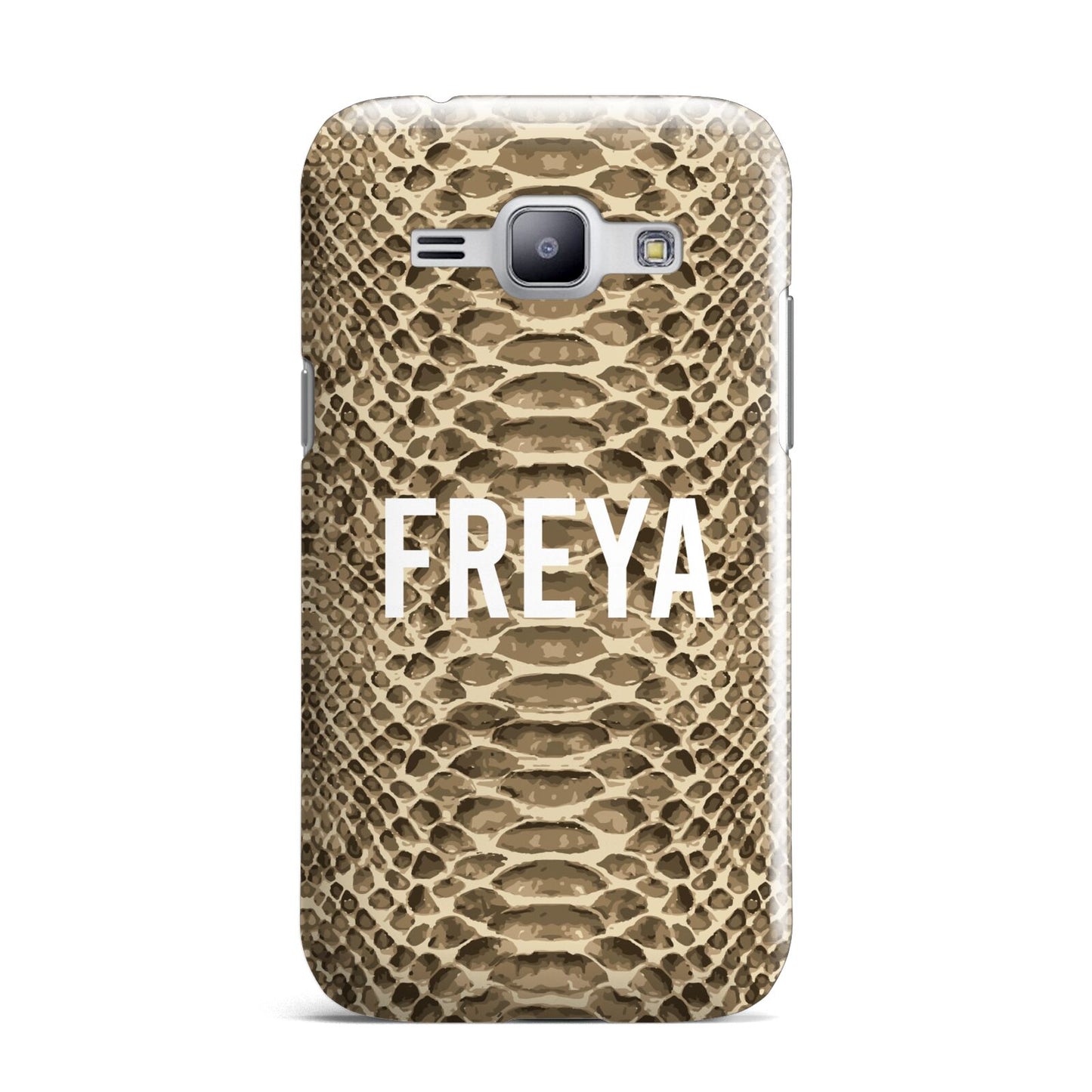 Personalised Tan Snakeskin Samsung Galaxy J1 2015 Case