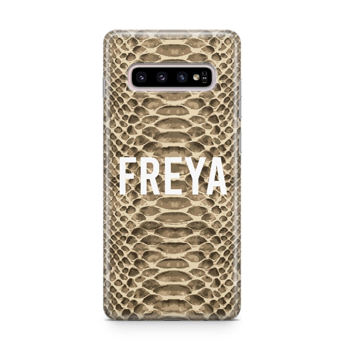 Personalised Tan Snakeskin Samsung Galaxy S10 Plus Case