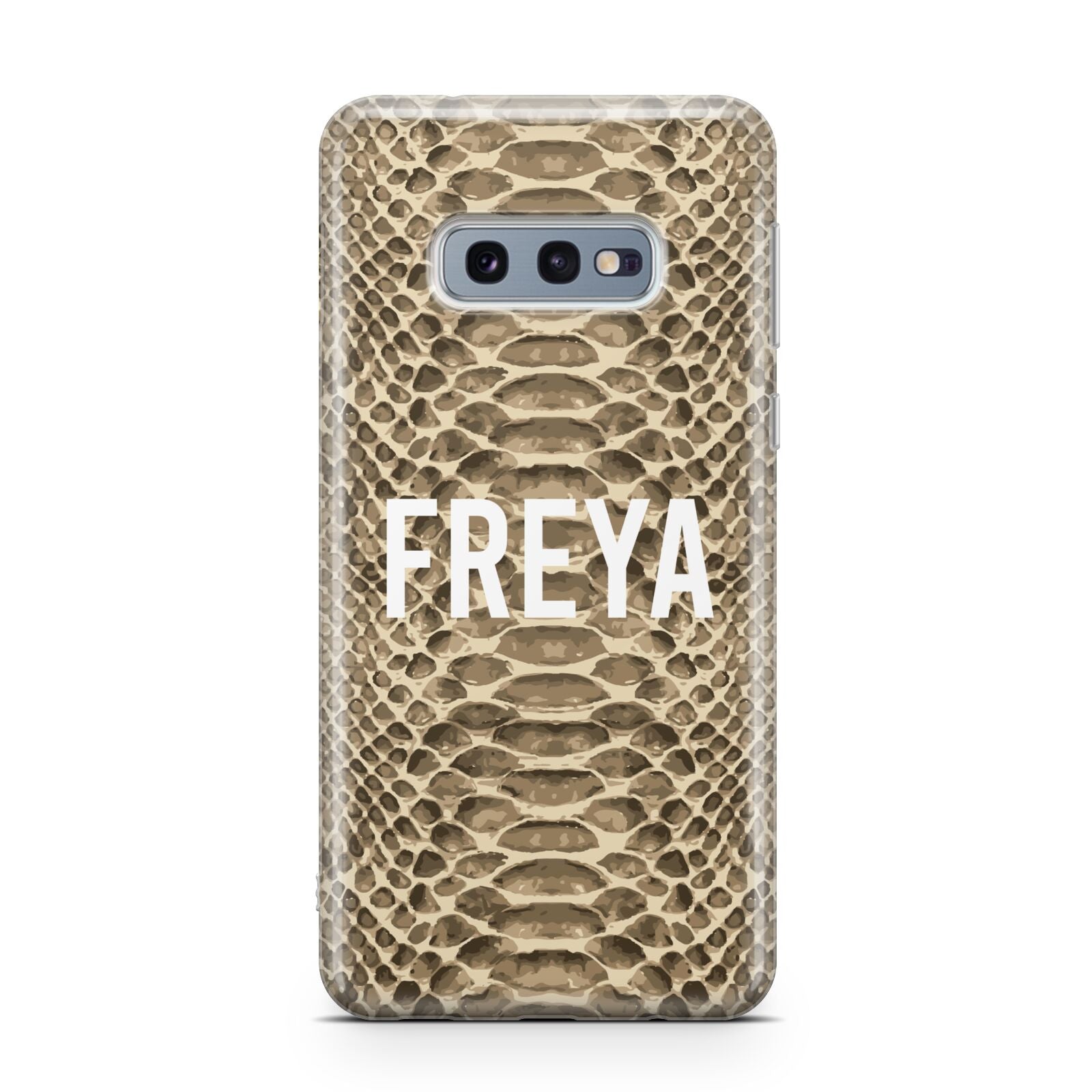 Personalised Tan Snakeskin Samsung Galaxy S10E Case