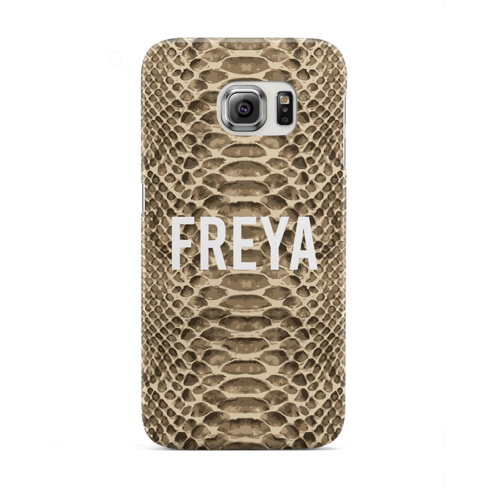 Personalised Tan Snakeskin Samsung Galaxy S6 Edge Case