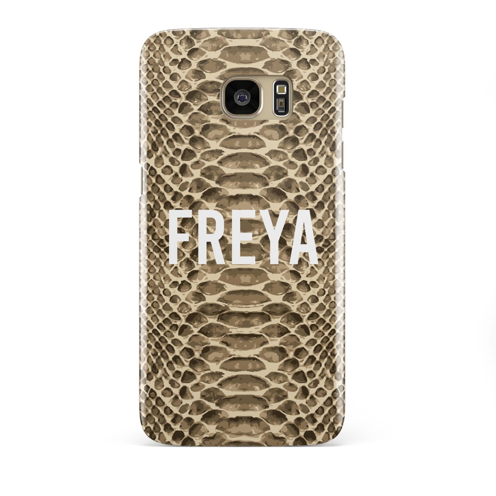 Personalised Tan Snakeskin Samsung Galaxy S7 Edge Case