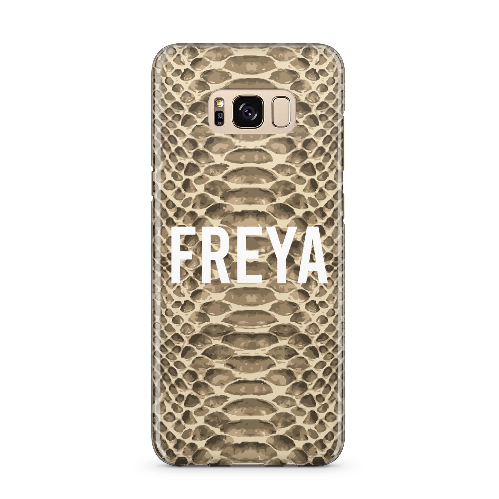 Personalised Tan Snakeskin Samsung Galaxy S8 Plus Case