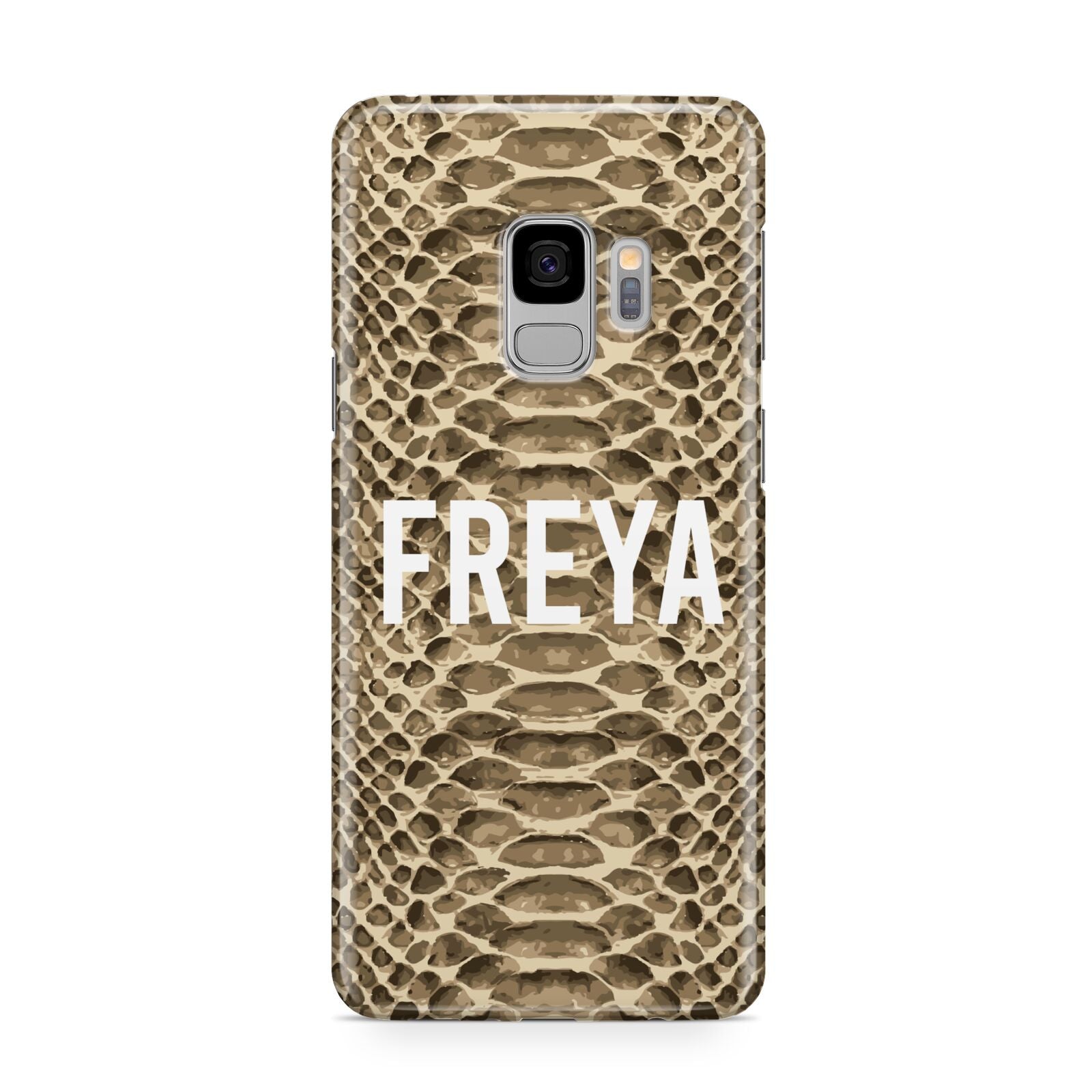 Personalised Tan Snakeskin Samsung Galaxy S9 Case