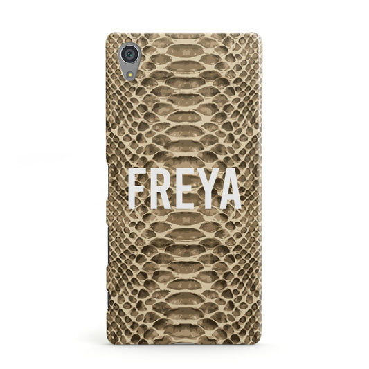 Personalised Tan Snakeskin Sony Xperia Case