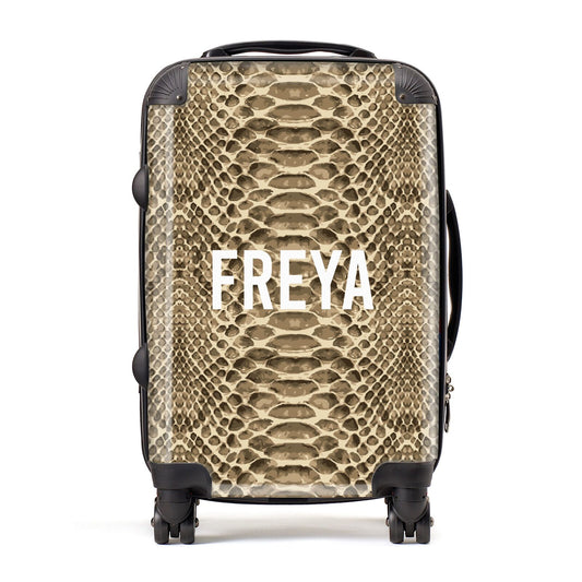 Personalised Tan Snakeskin Suitcase