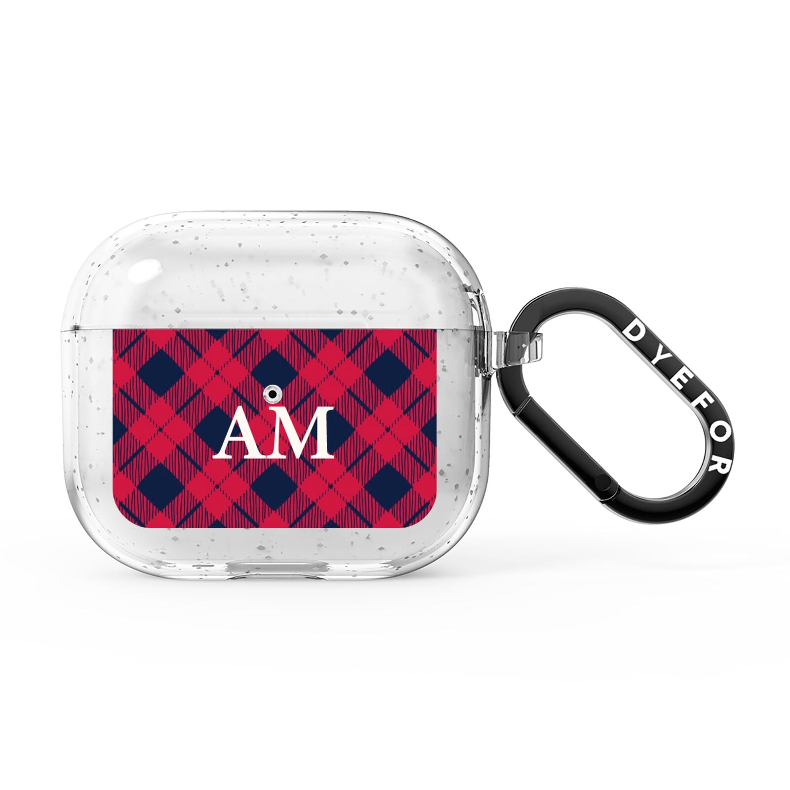 Personalised Tartan AirPods Glitter Case 3rd Gen