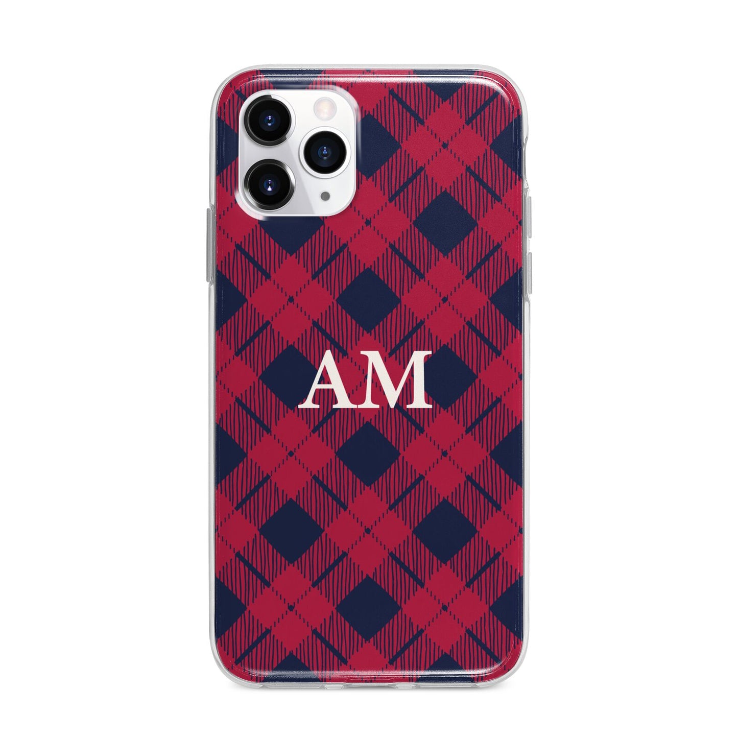 Personalised Tartan Apple iPhone 11 Pro Max in Silver with Bumper Case