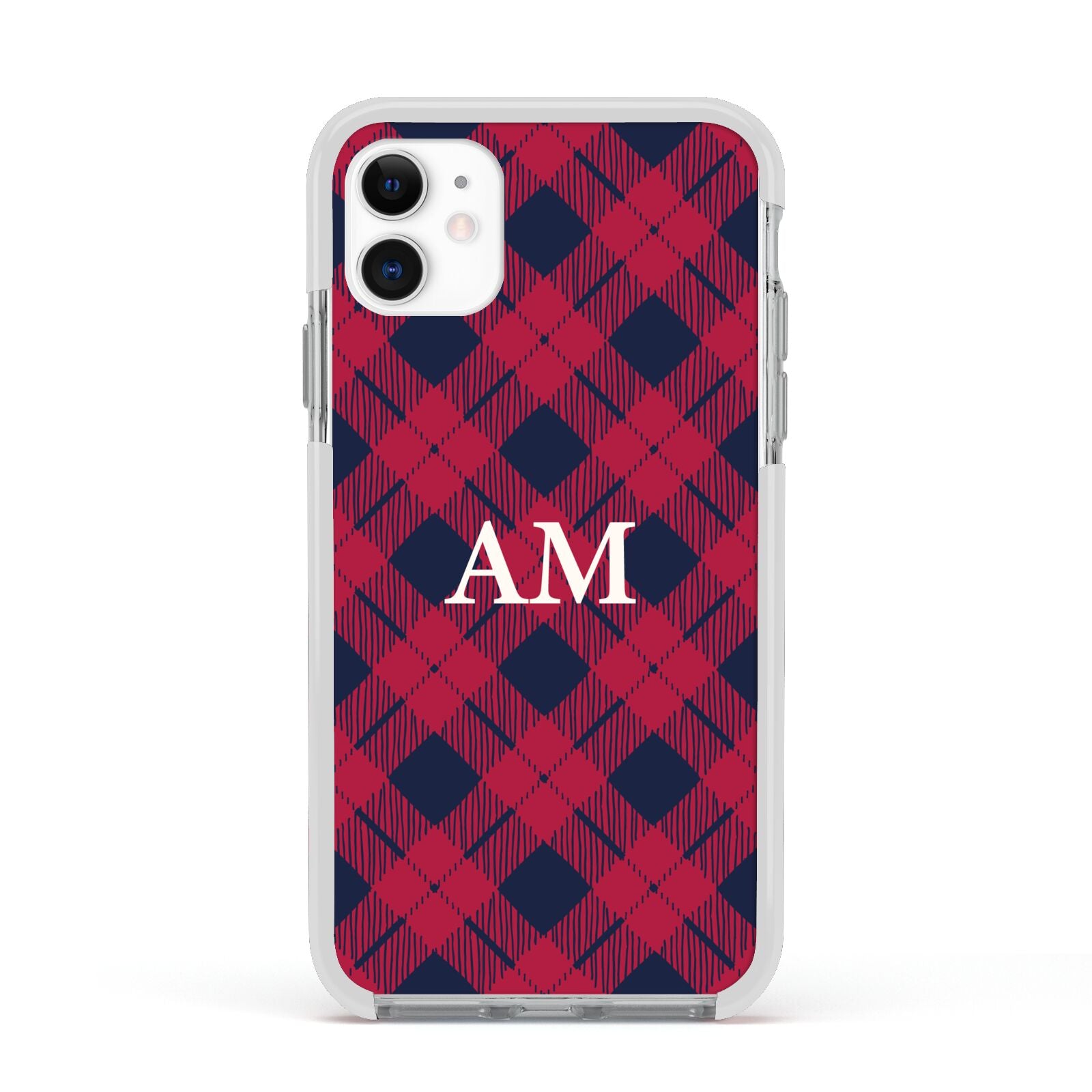 Personalised Tartan Apple iPhone 11 in White with White Impact Case