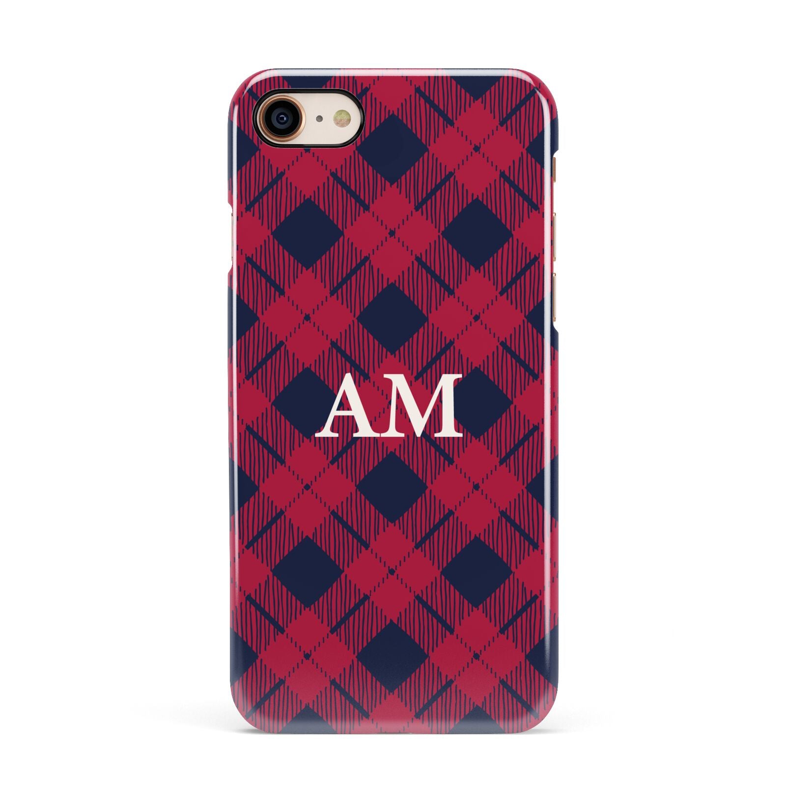 Personalised Tartan Apple iPhone 7 8 3D Snap Case