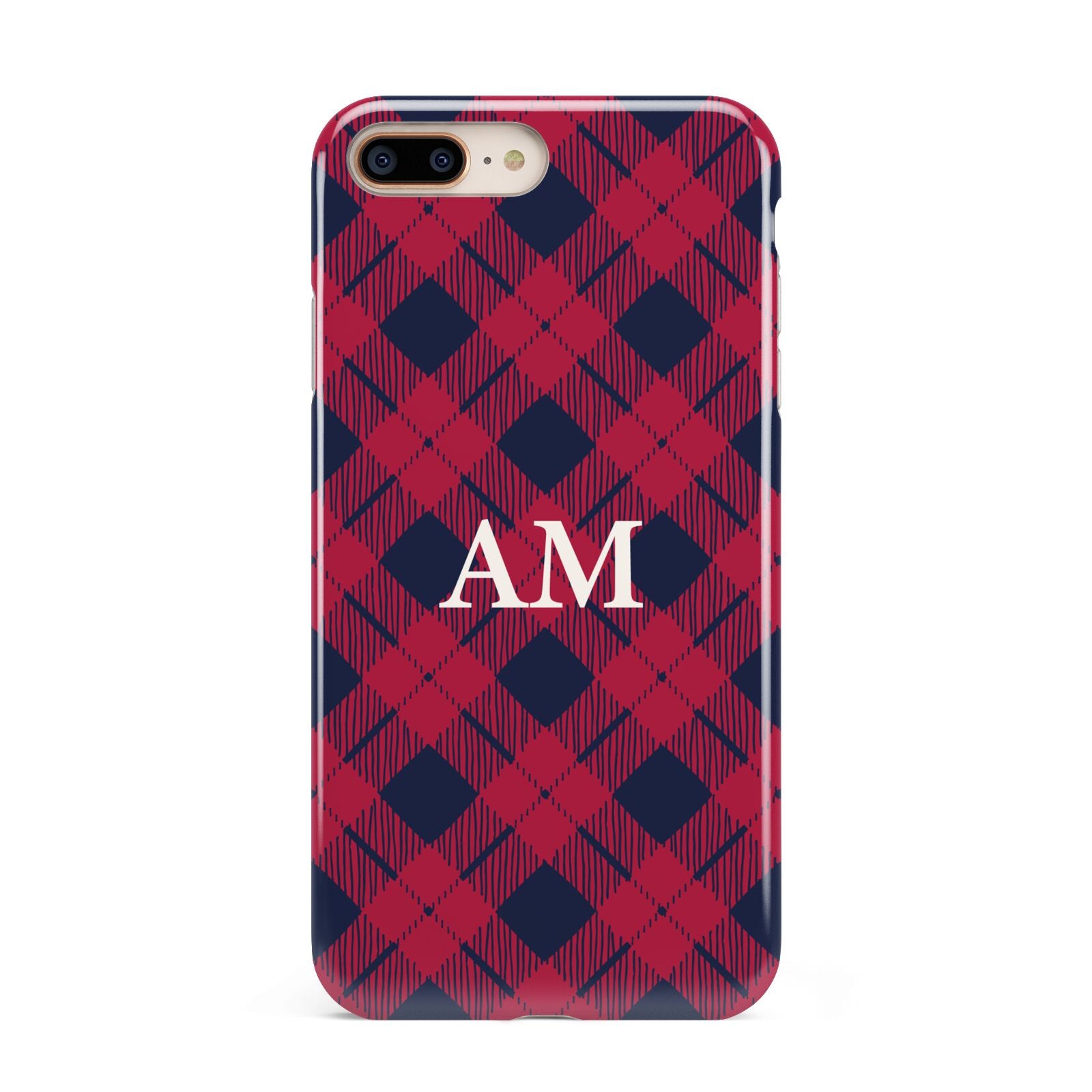 Personalised Tartan Apple iPhone 7 8 Plus 3D Tough Case