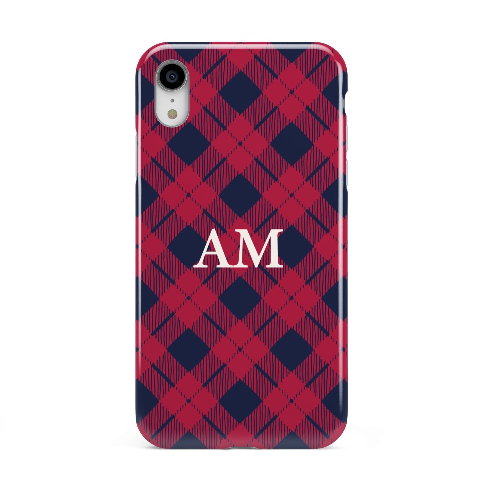 Personalised Tartan Apple iPhone XR White 3D Tough Case