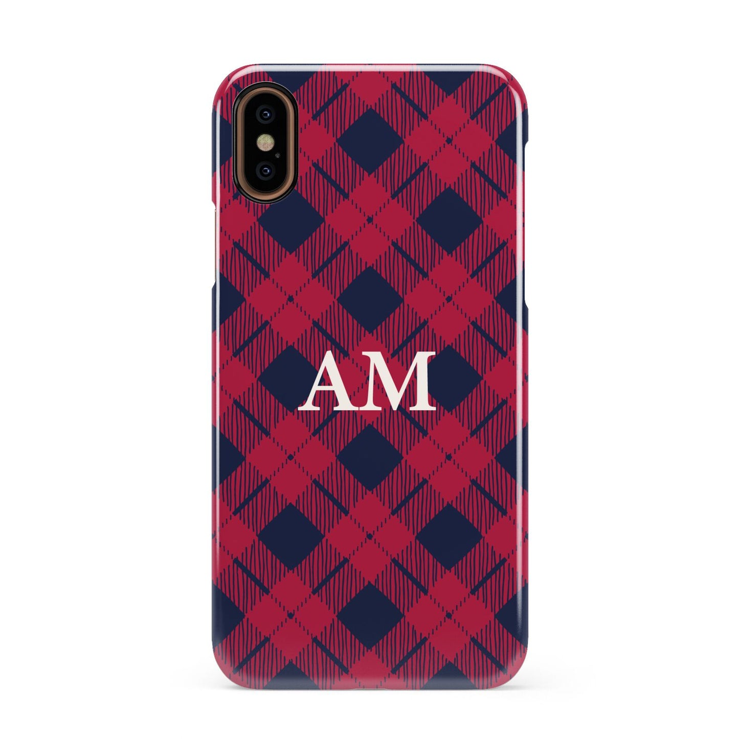 Personalised Tartan Apple iPhone XS 3D Snap Case