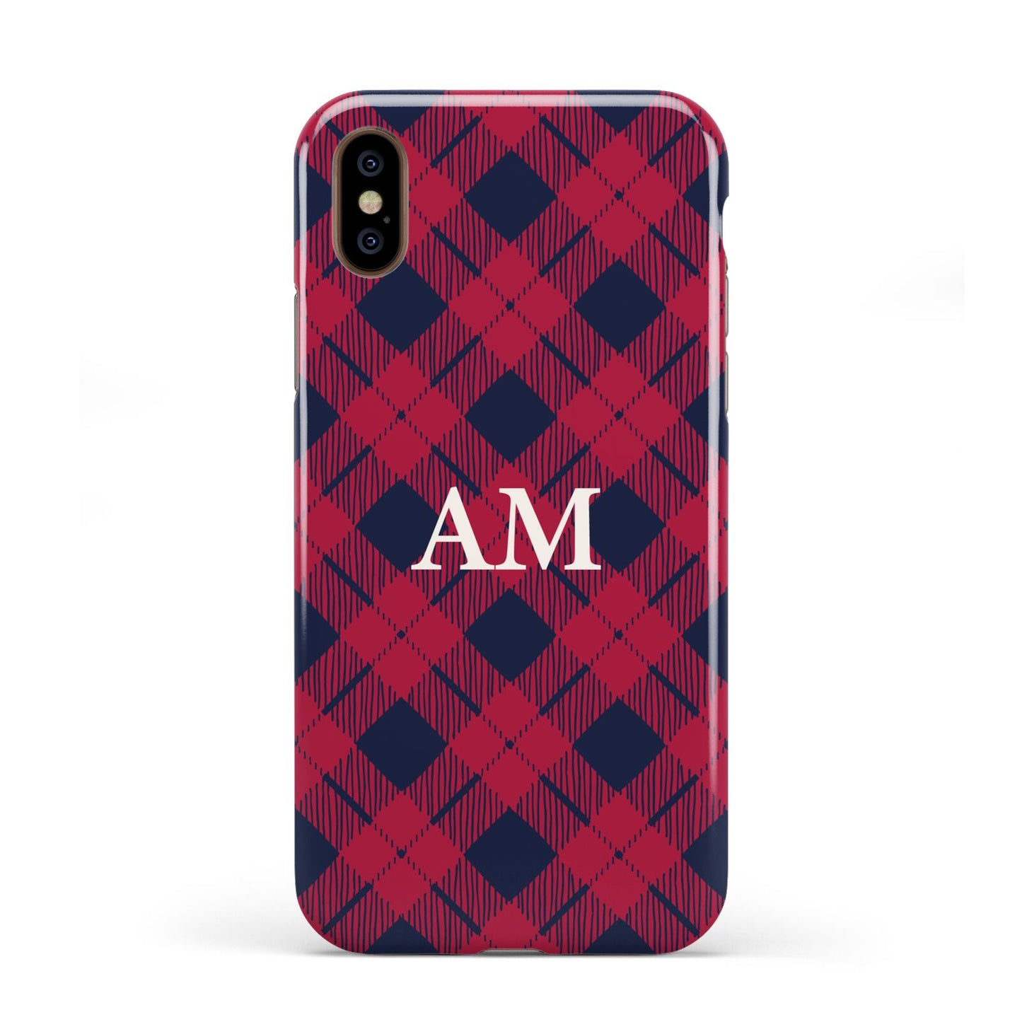 Personalised Tartan Apple iPhone XS 3D Tough