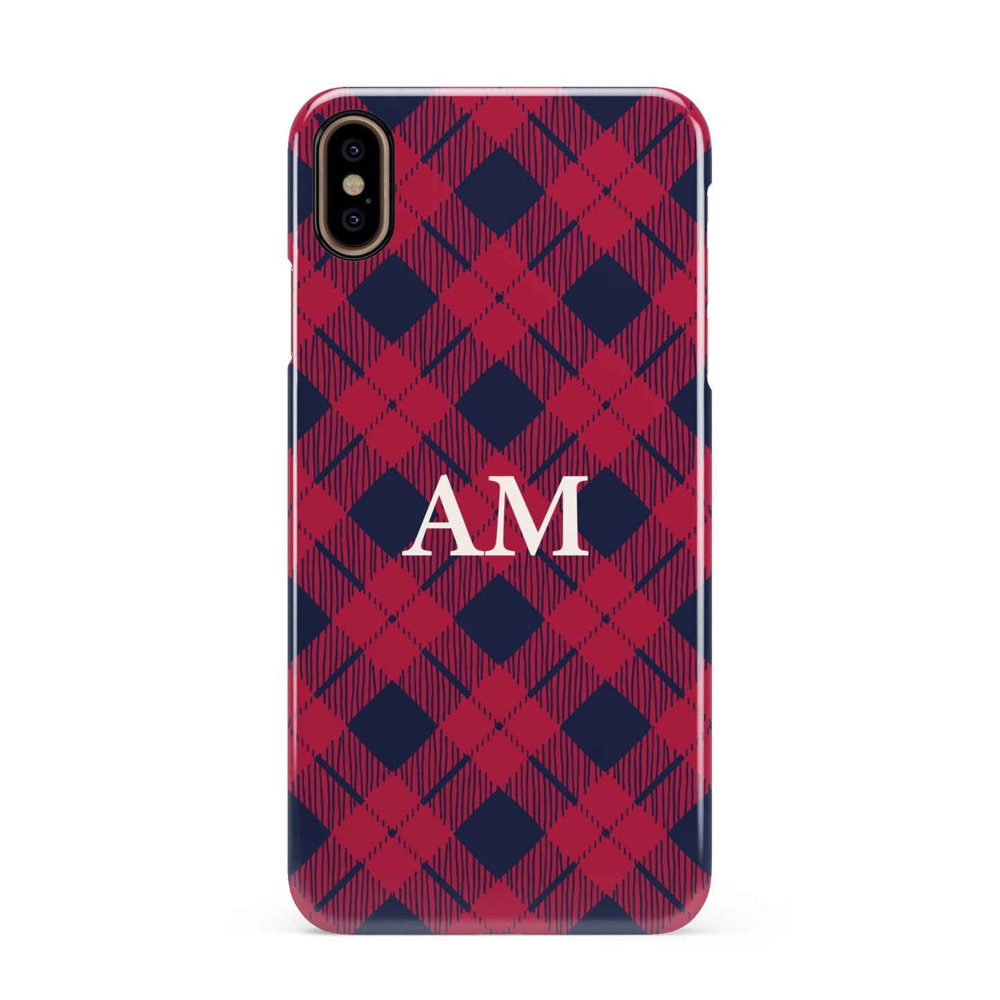 Personalised Tartan Apple iPhone Xs Max 3D Snap Case