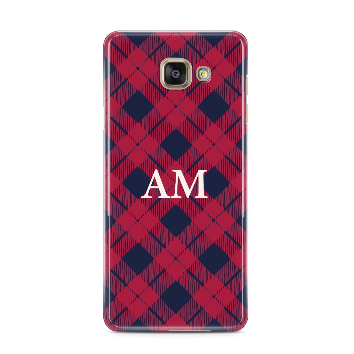 Personalised Tartan Samsung Galaxy A3 2016 Case on gold phone