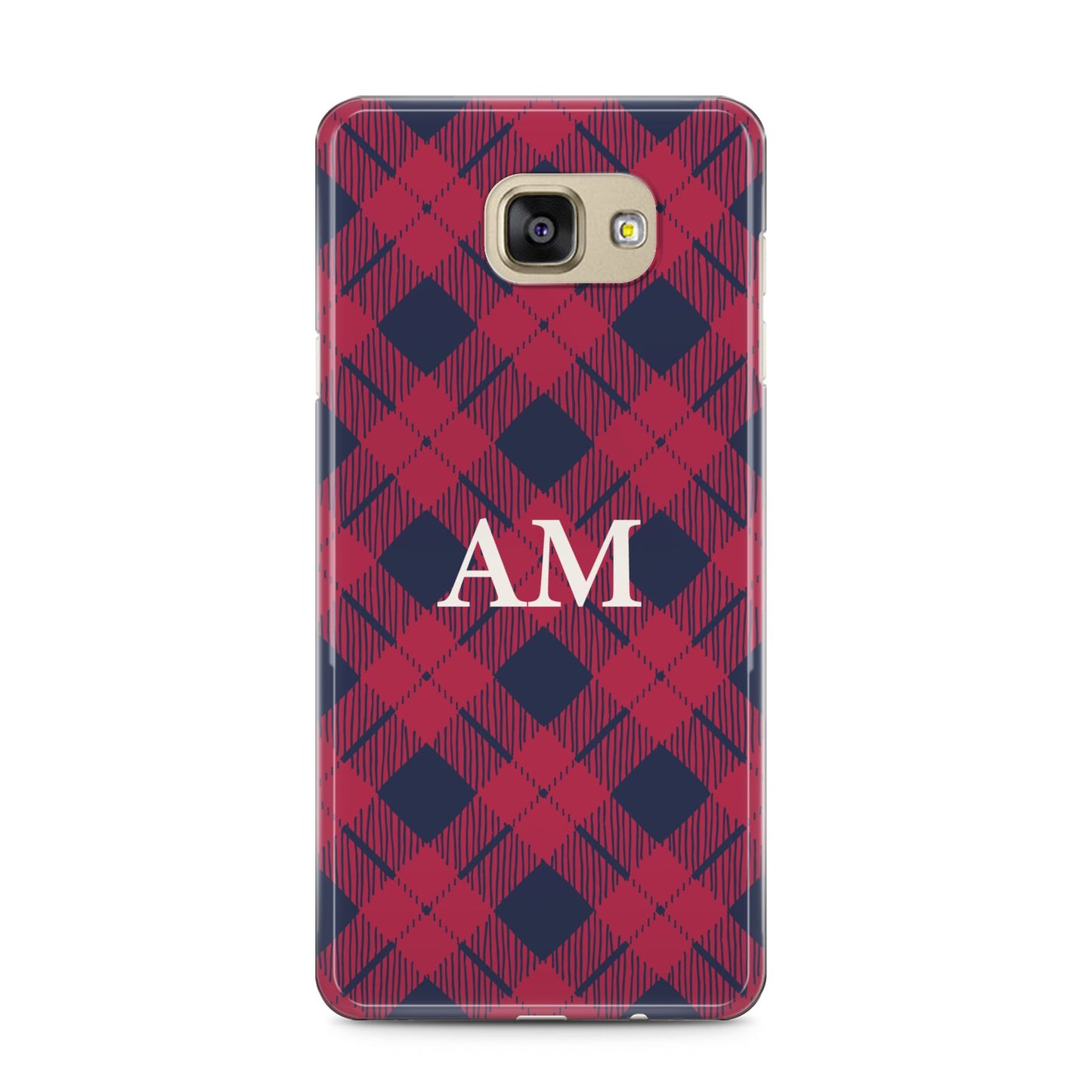 Personalised Tartan Samsung Galaxy A5 2016 Case on gold phone