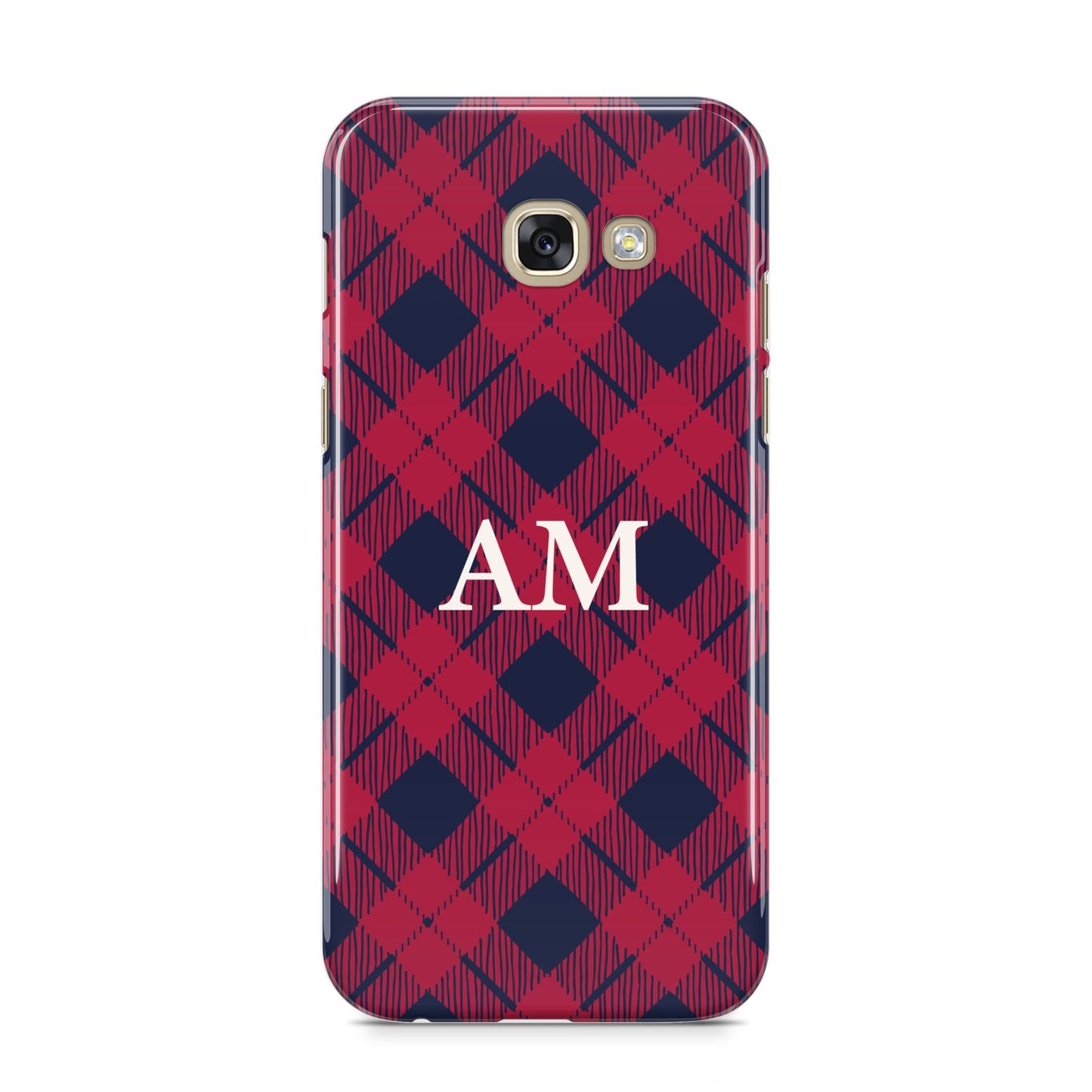 Personalised Tartan Samsung Galaxy A5 2017 Case on gold phone