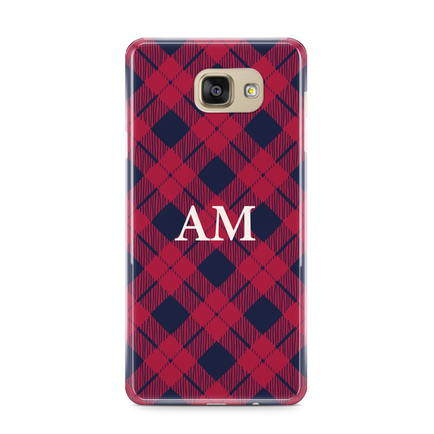 Personalised Tartan Samsung Galaxy A9 2016 Case on gold phone